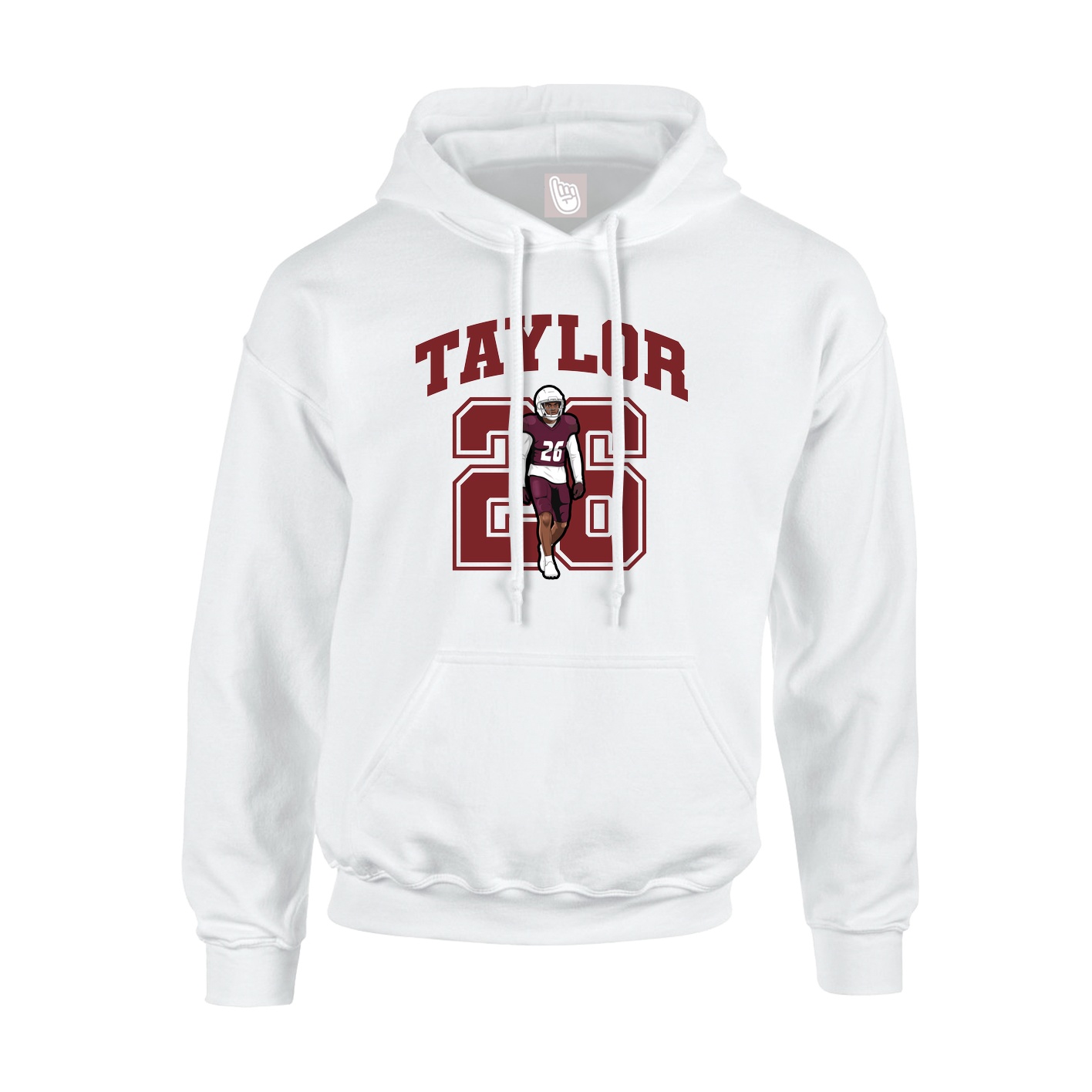 Hoodie — Number in White