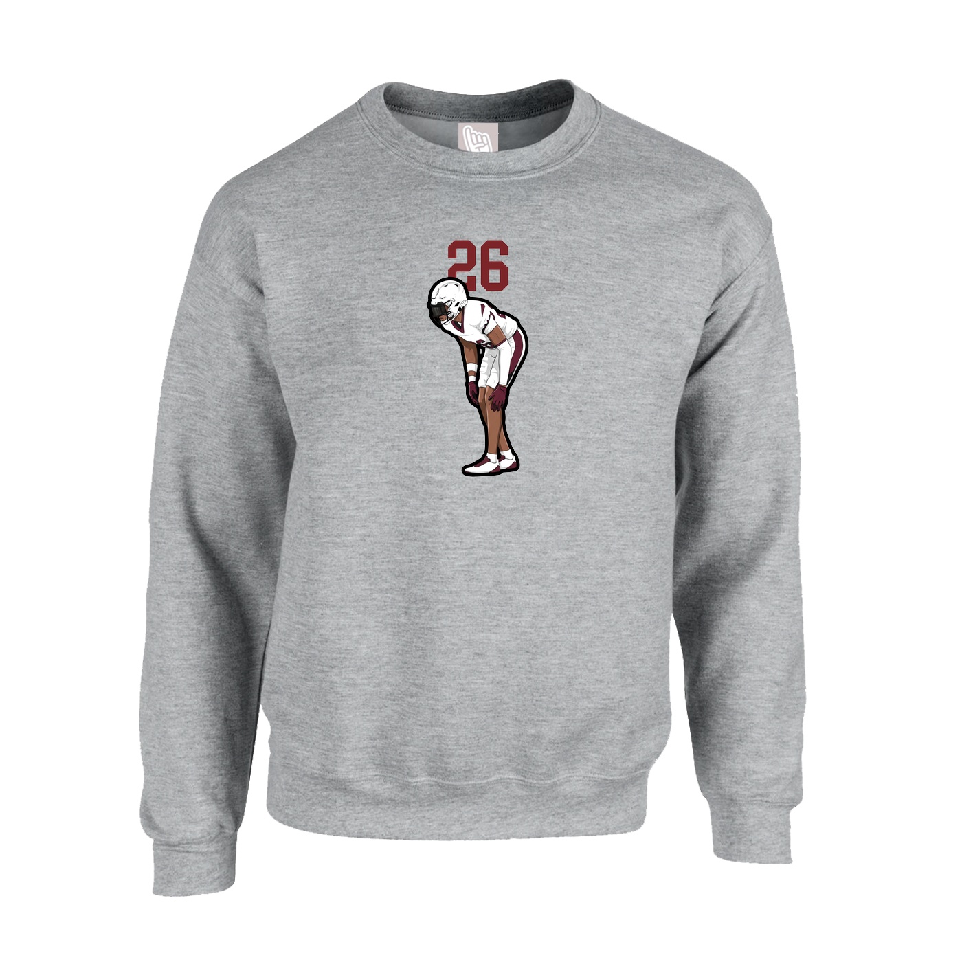 Fleece Crew — Number Top in Grey