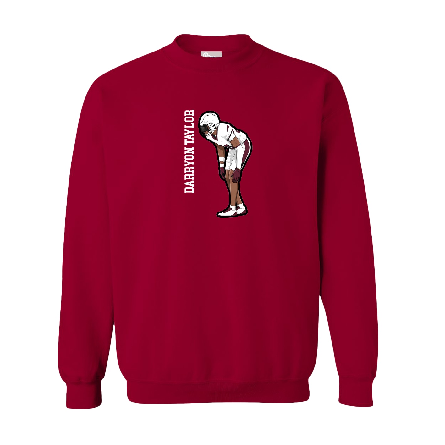 Fleece Crew — Name Vertical in Cardinal