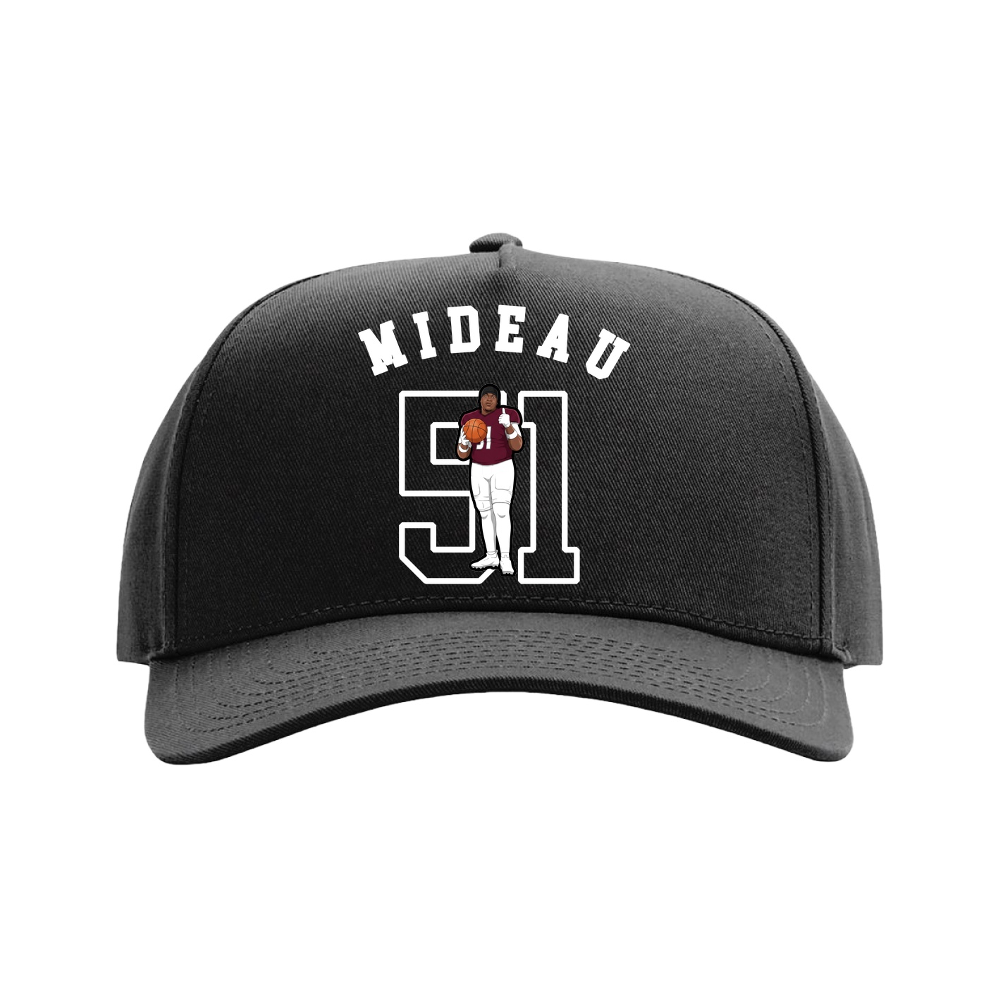 Full Fabric Five-Panel Champ Cap — Shirsey Arch in Black