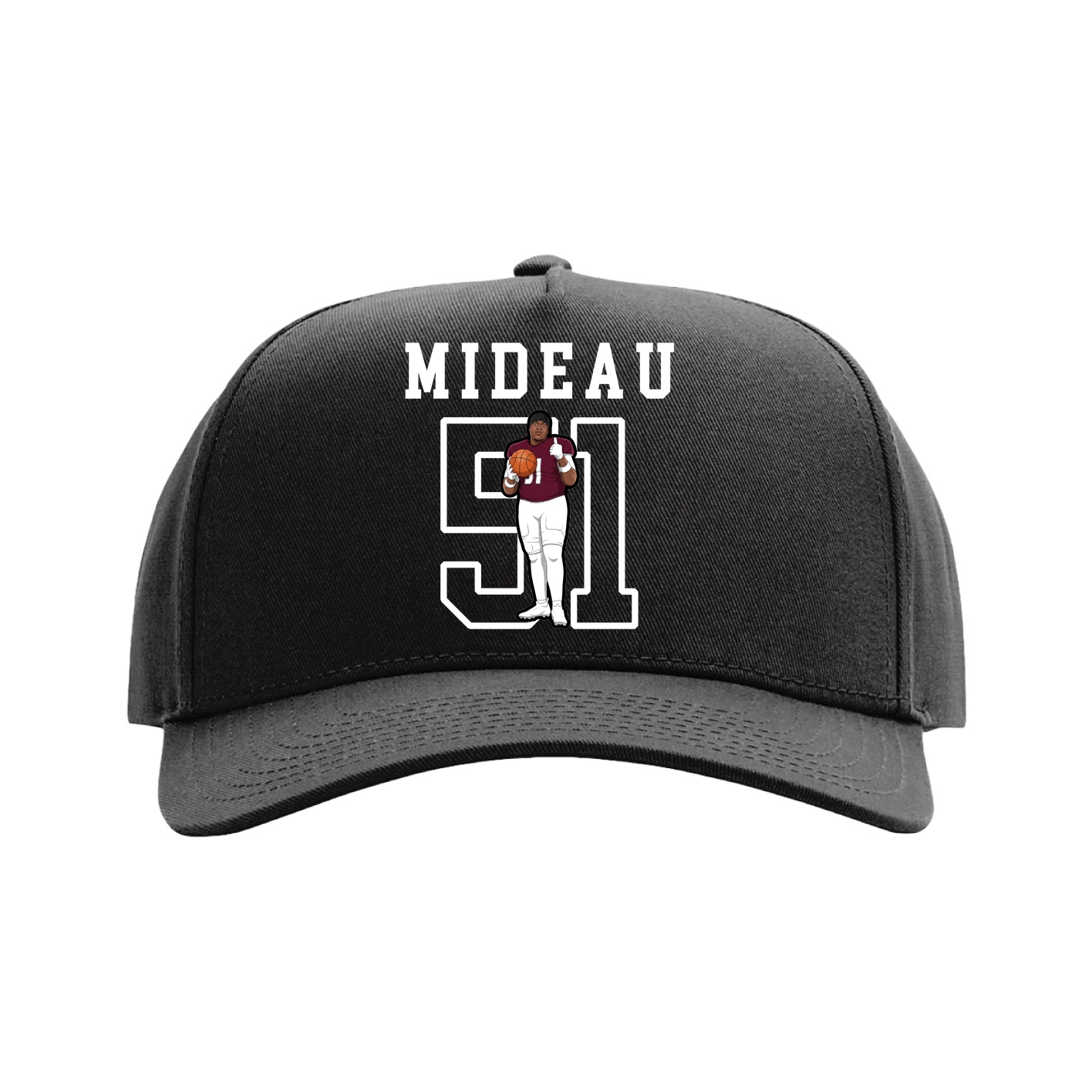 Full Fabric Five-Panel Champ Cap — Shirsey in Black