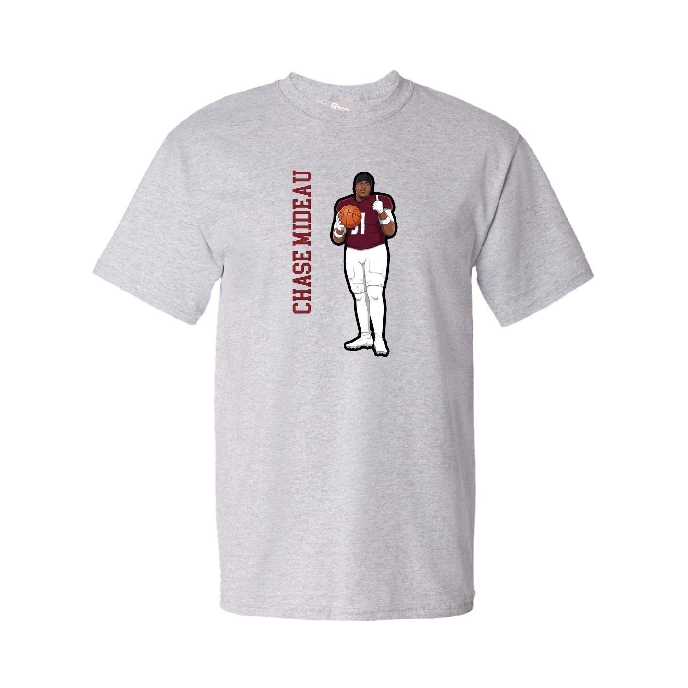 Youth Tee — Name Vertical in Grey