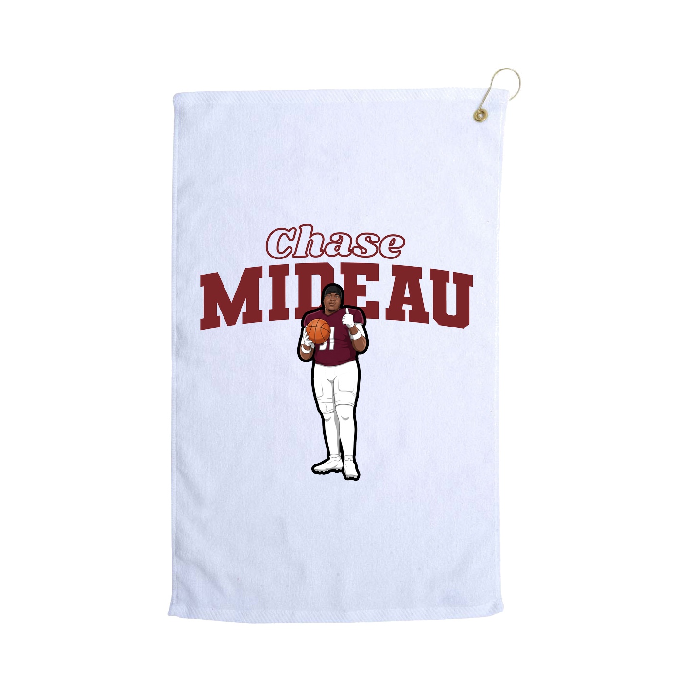 Golf Towel — Name Arch in White