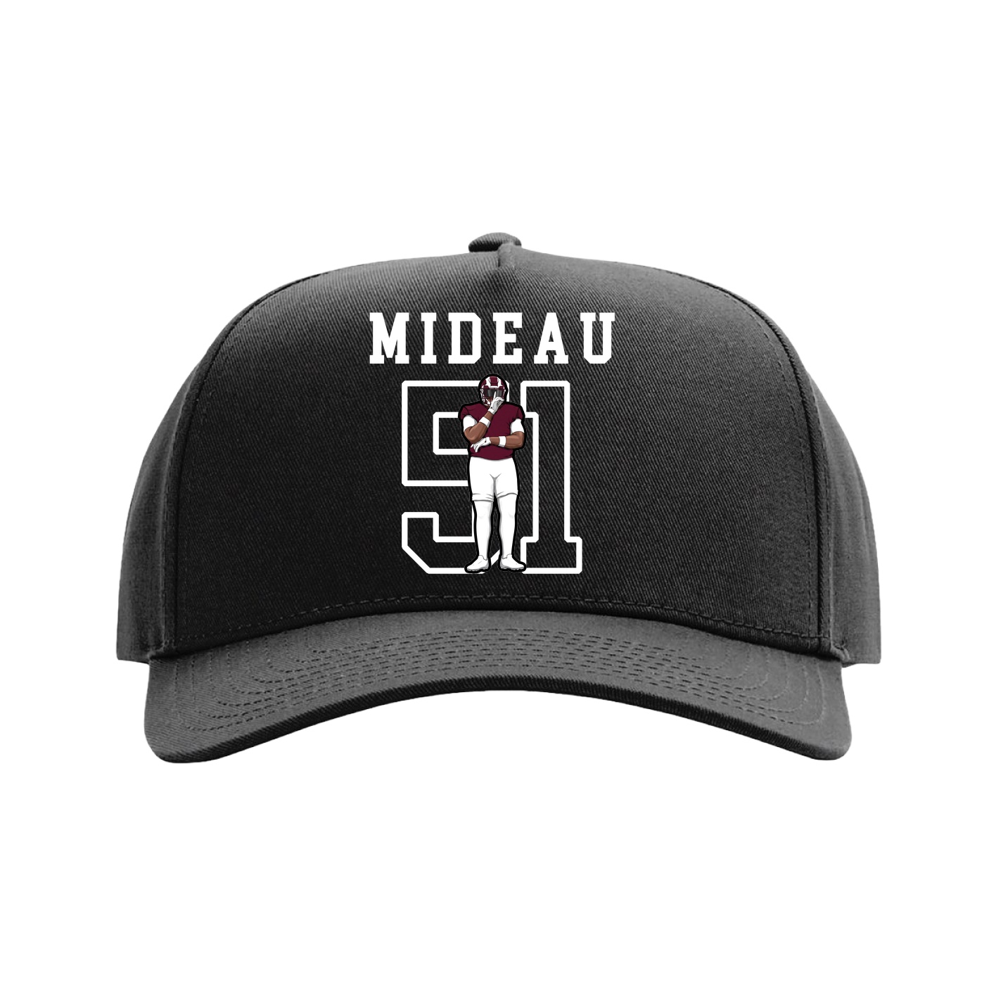 Full Fabric Five-Panel Champ Cap — Shirsey in Black