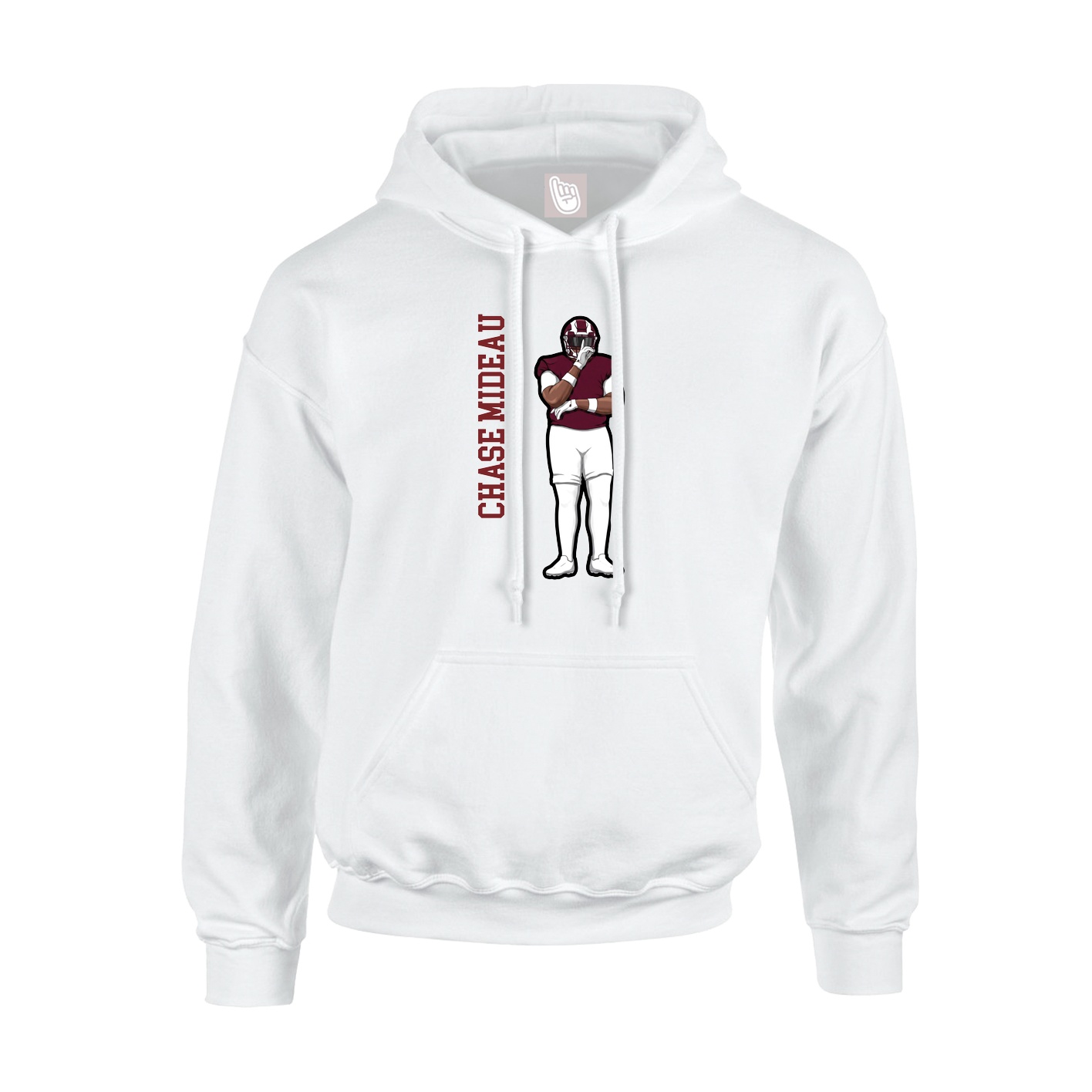 Hoodie — Name Vertical in White