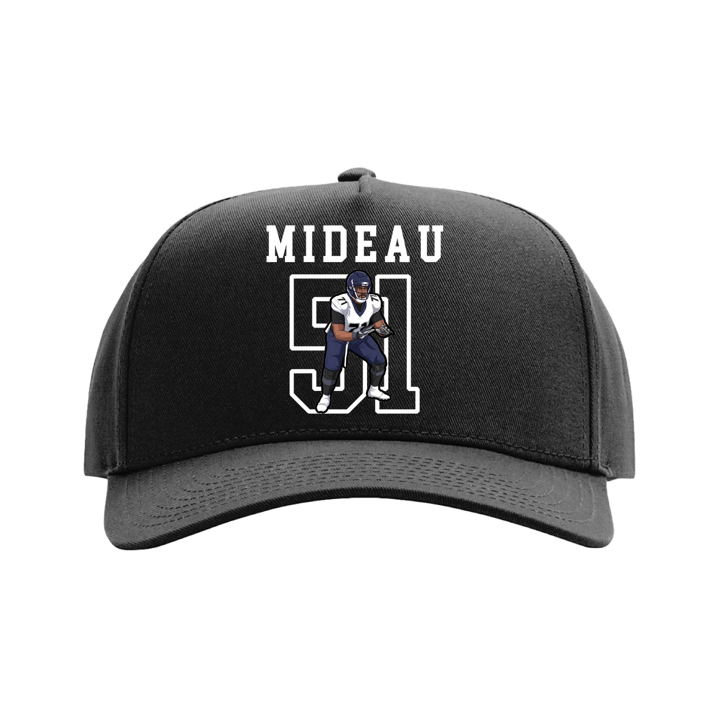 Full Fabric Five-Panel Champ Cap — Shirsey in Black