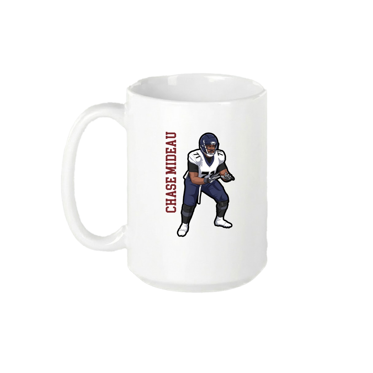 15oz Coffee Mug — Name Vertical in White