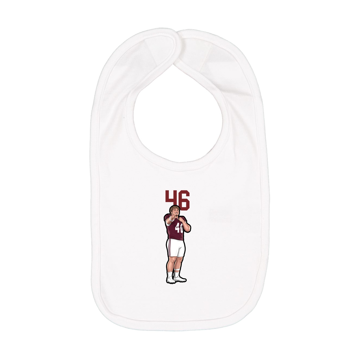 Infant Bib — Number Top in White