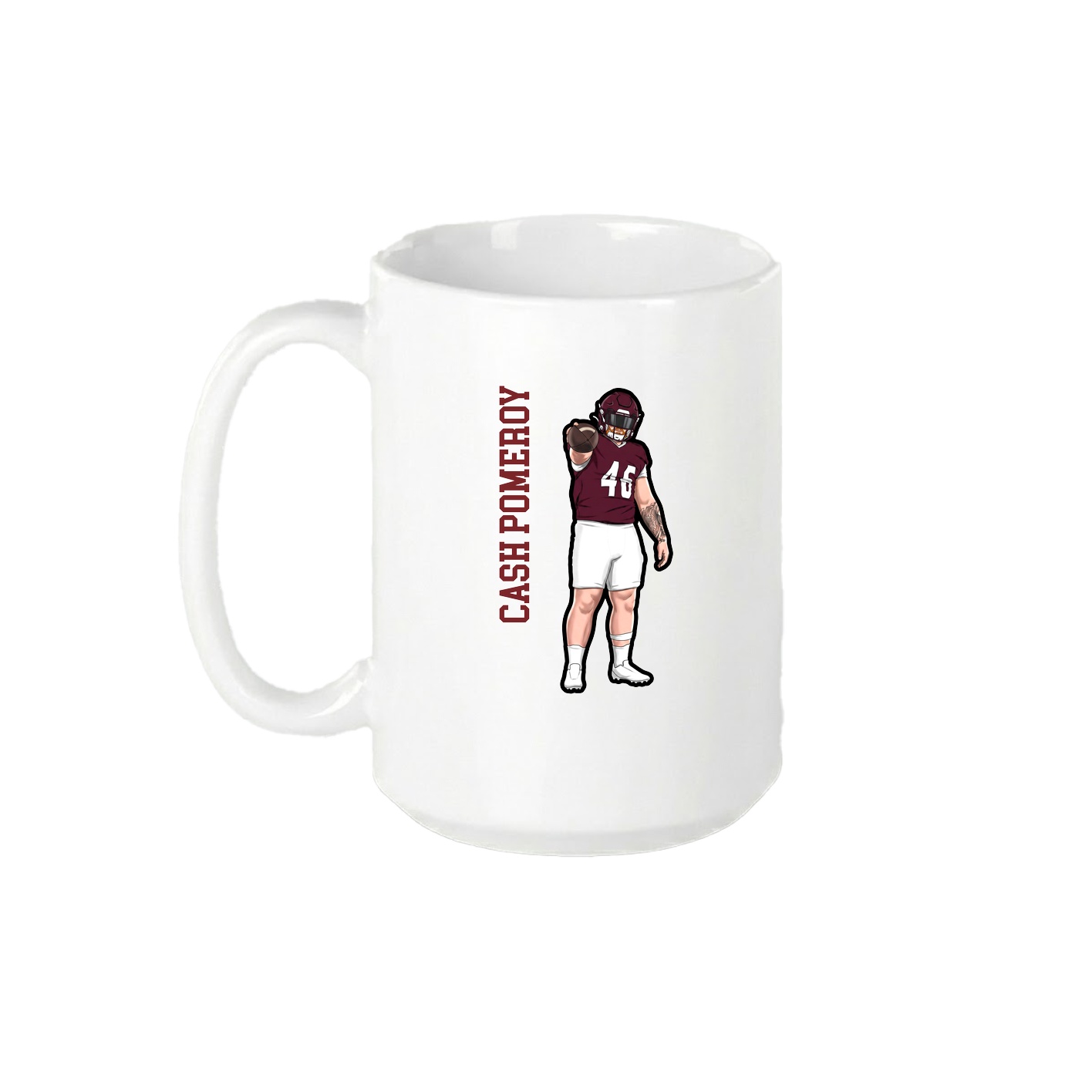 15oz Coffee Mug — Name Vertical in White