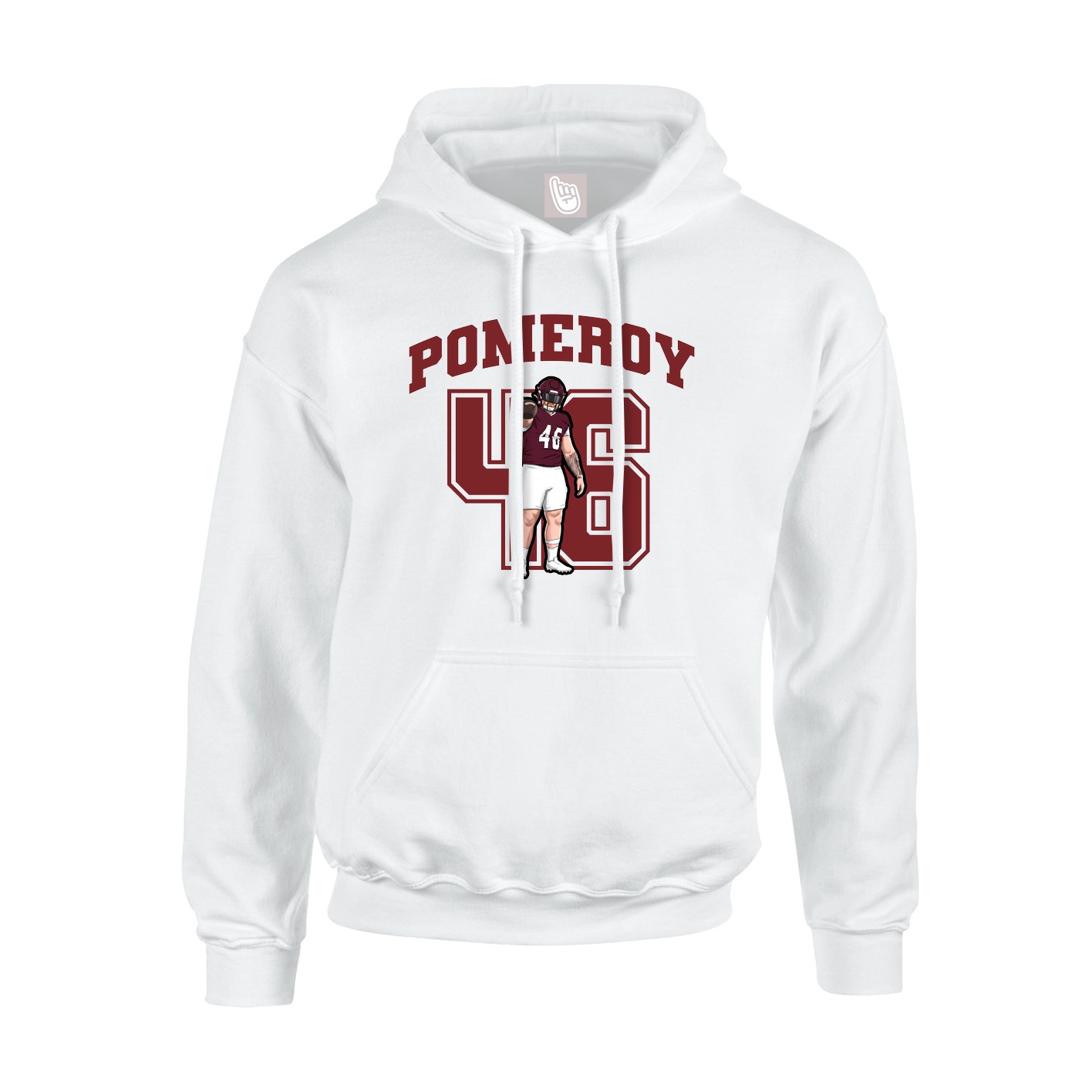 Youth Hoodie — Number in White