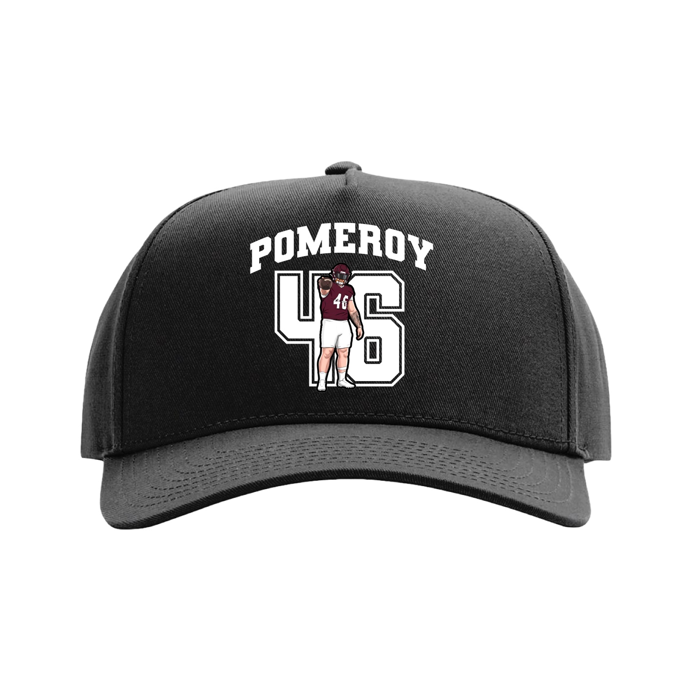 Full Fabric Five-Panel Champ Cap — Number in Black