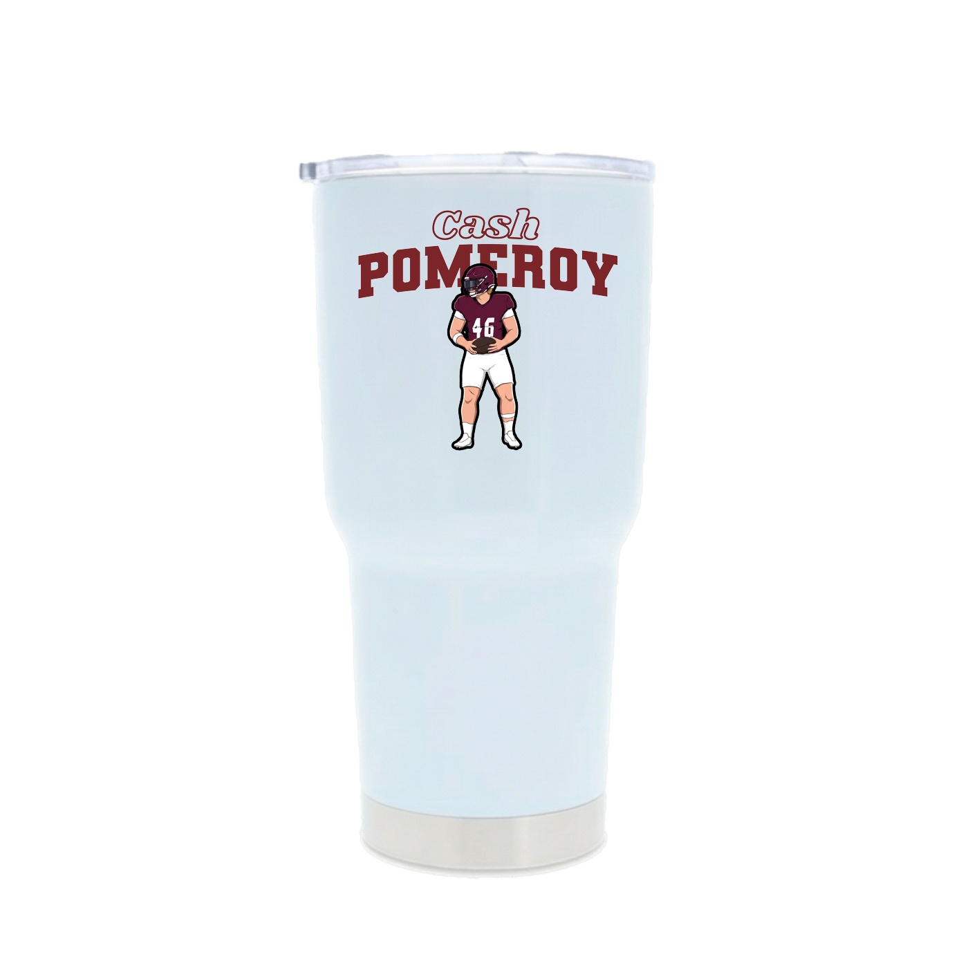 30oz Stainless Steel Tumbler — Name Arch in White
