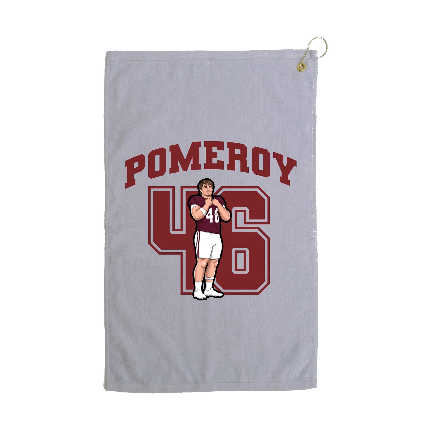 Golf Towel — Number in Grey