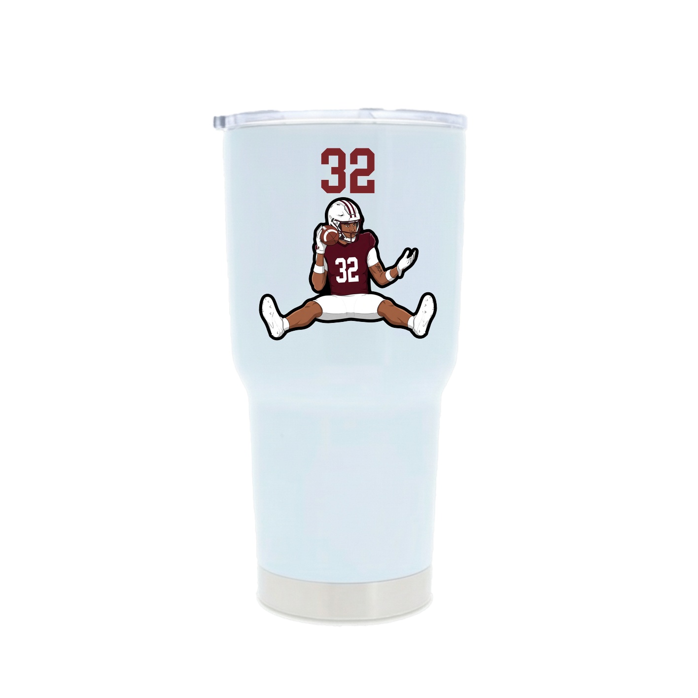 30oz Stainless Steel Tumbler — Number Top in White