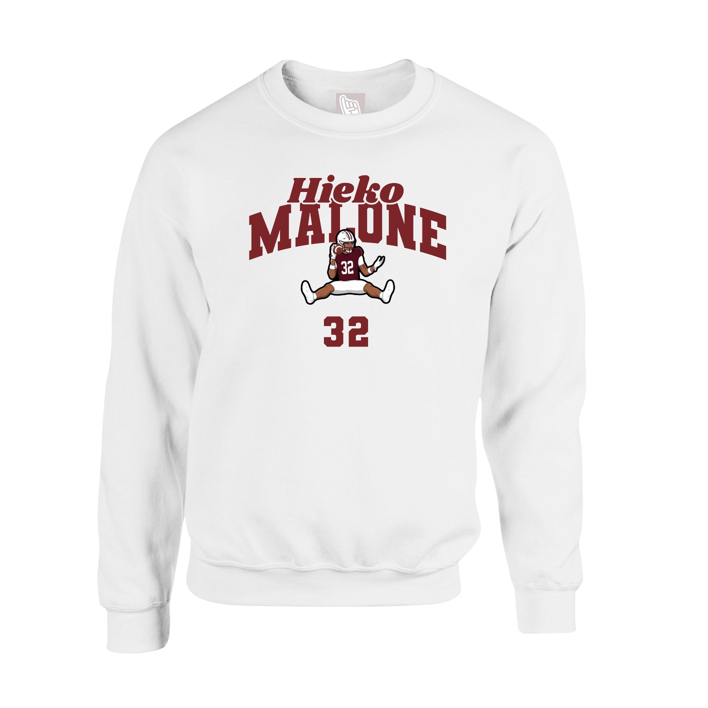 Fleece Crew — Signature Arch in White