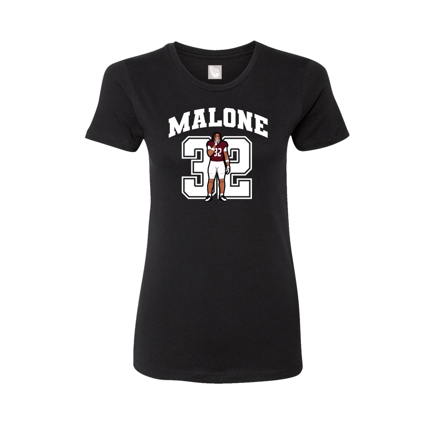 Fitted Women's Tee — Number in Black