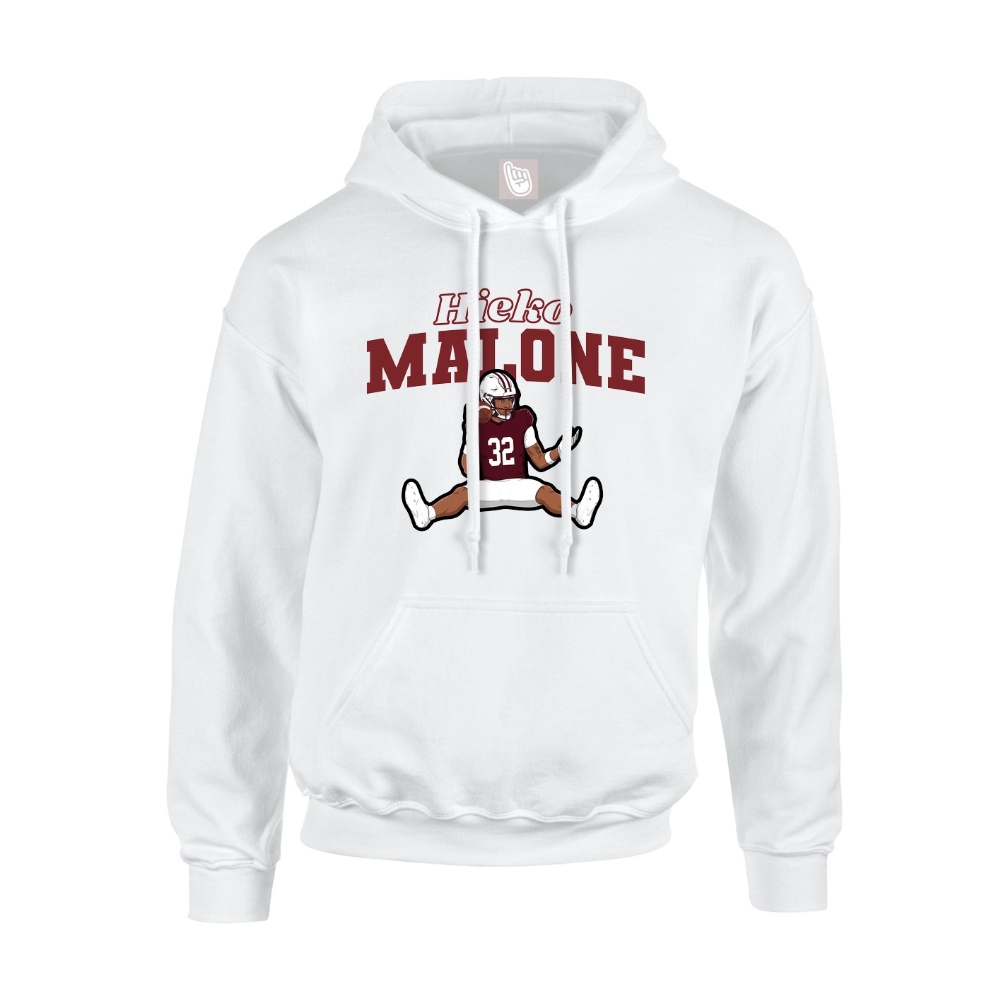 Youth Hoodie — Name Arch in White