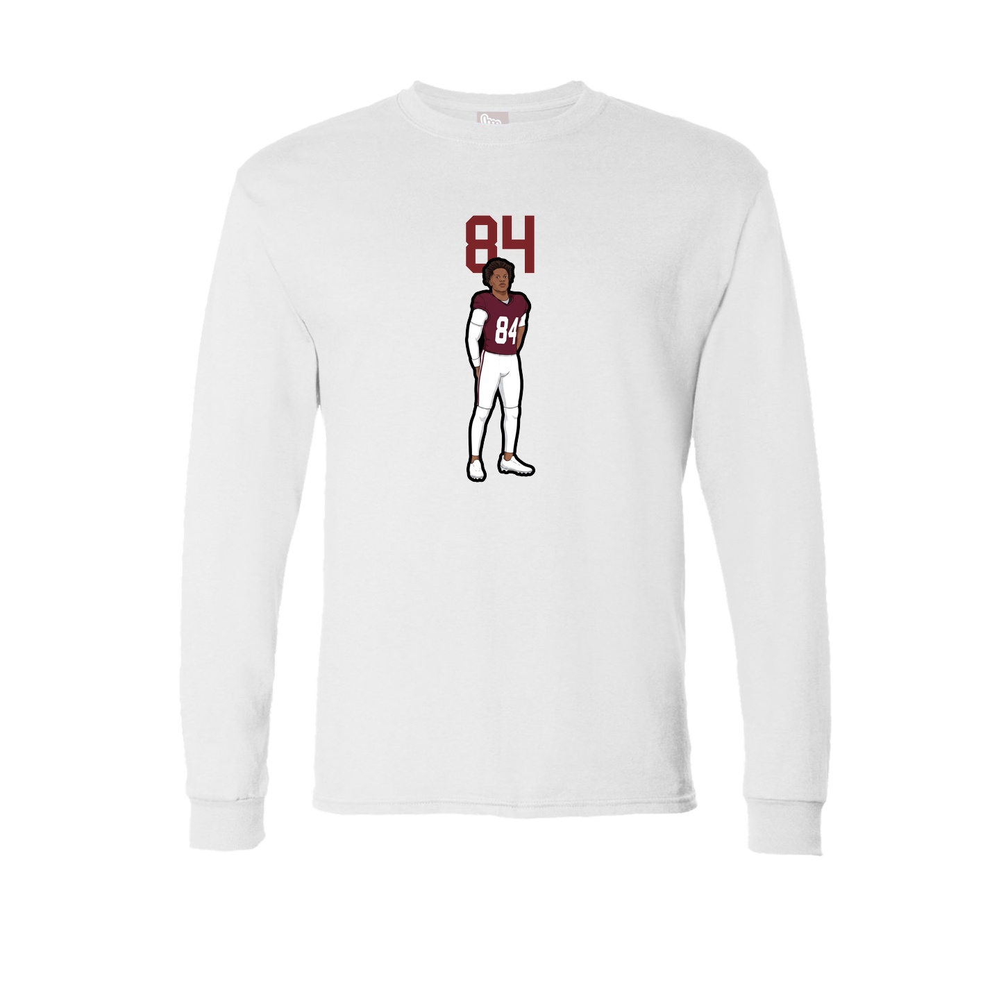 Long Sleeve Tee — Number Top in White