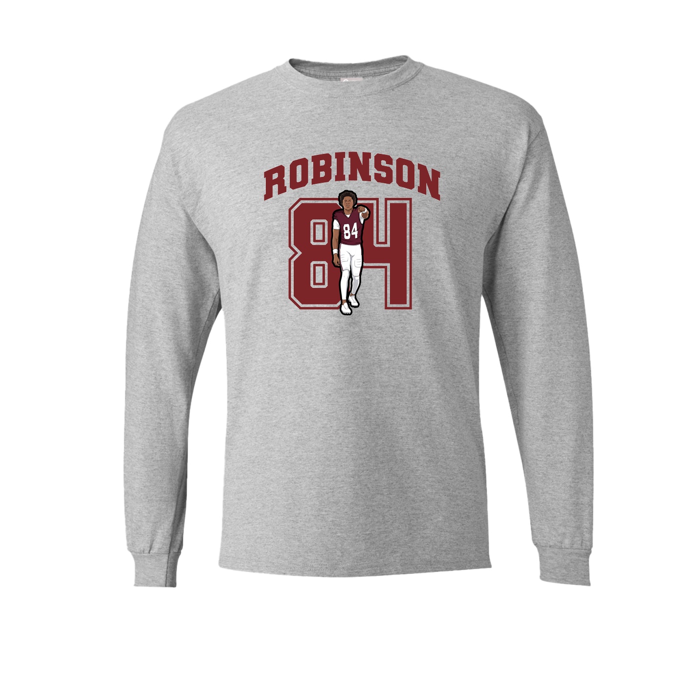 Long Sleeve Tee — Number in Grey
