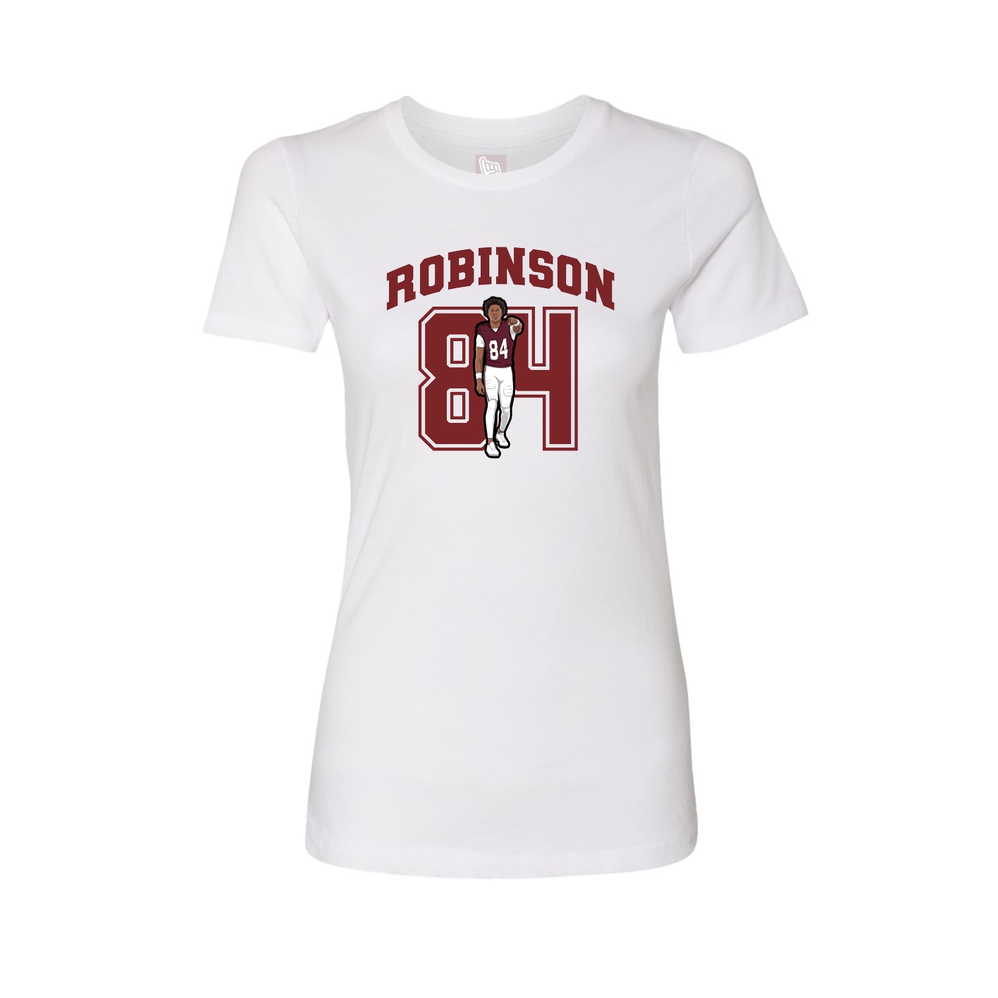 Fitted Women's Tee — Number in White