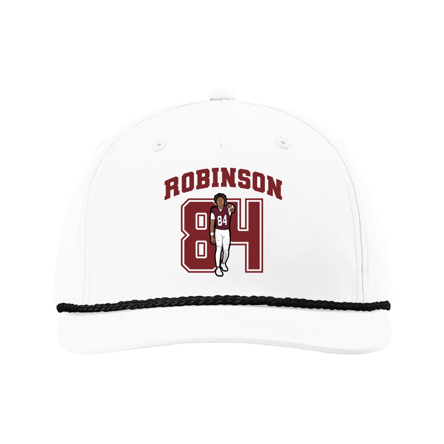 Five-Panel Classic Rope Cap — Number in White