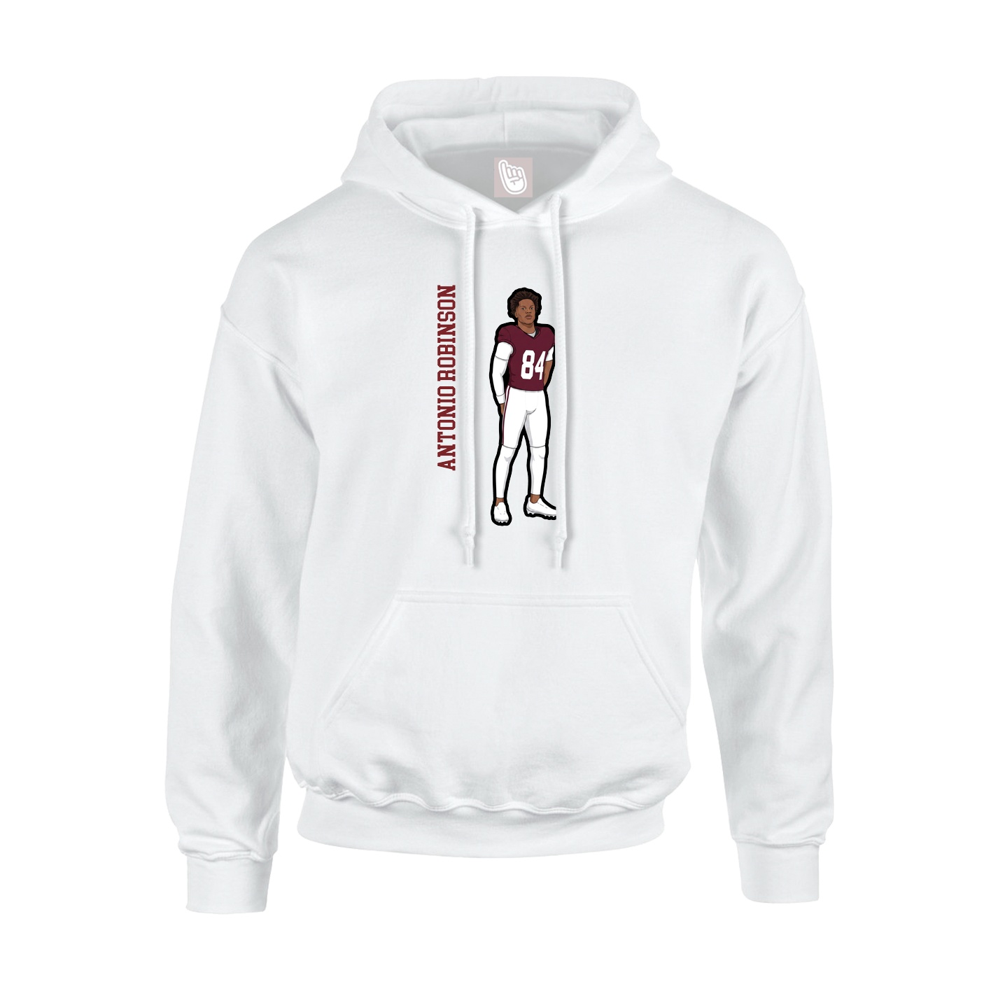 Youth Hoodie — Name Vertical in White