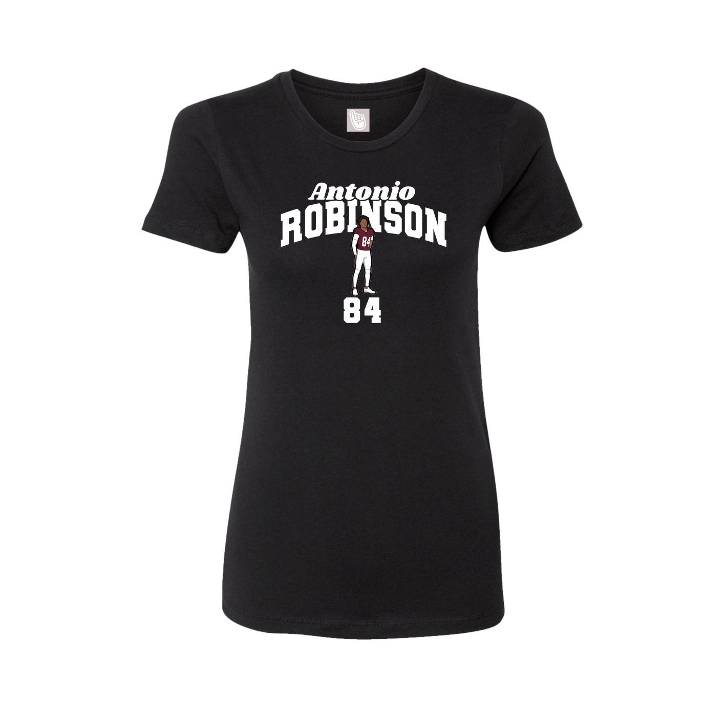 Fitted Women's Tee — Signature Arch in Black