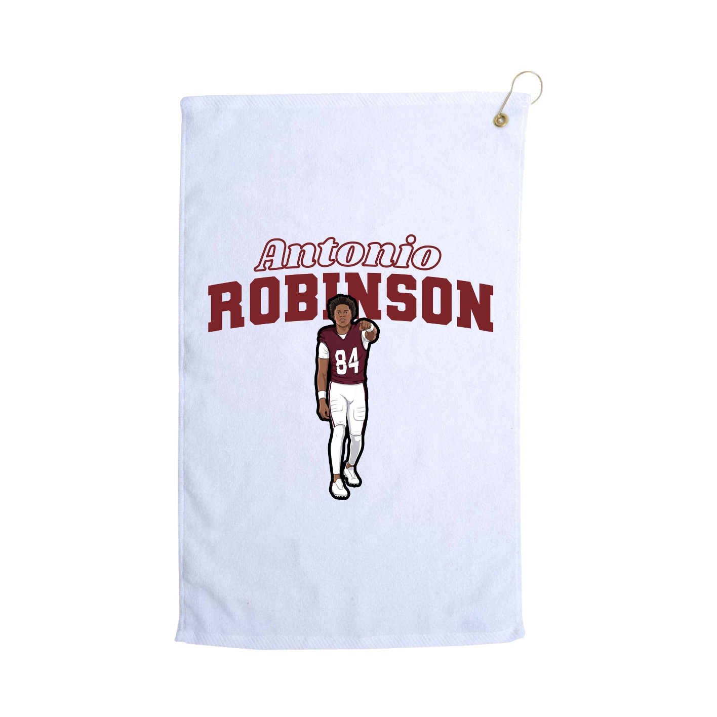 Golf Towel — Name Arch in White