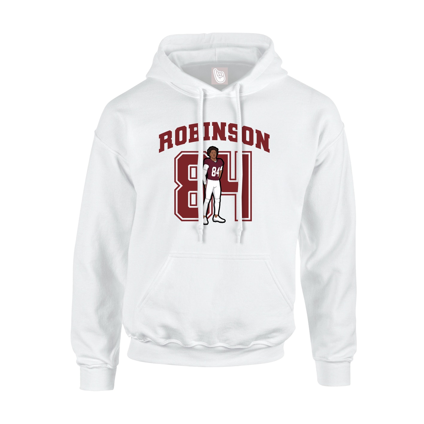 Youth Hoodie — Number in White