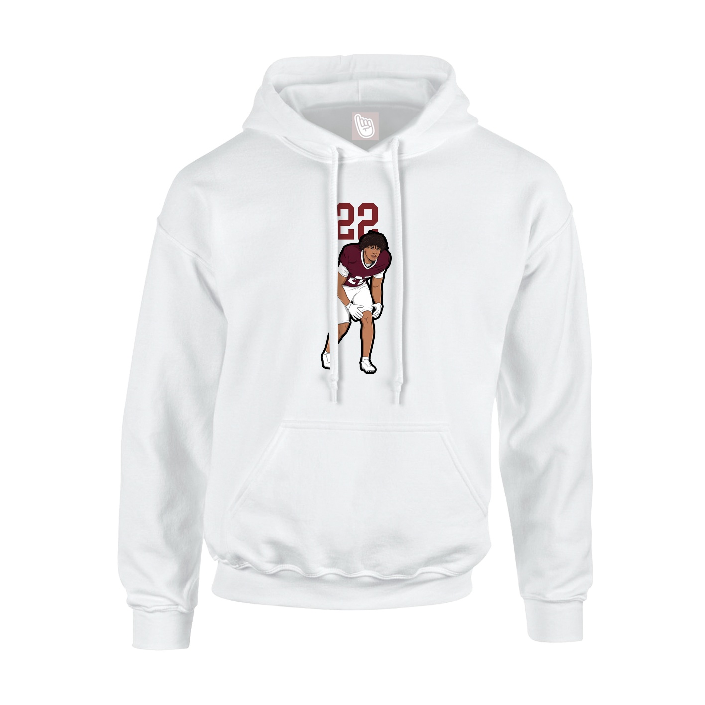 Youth Hoodie — Number Top in White