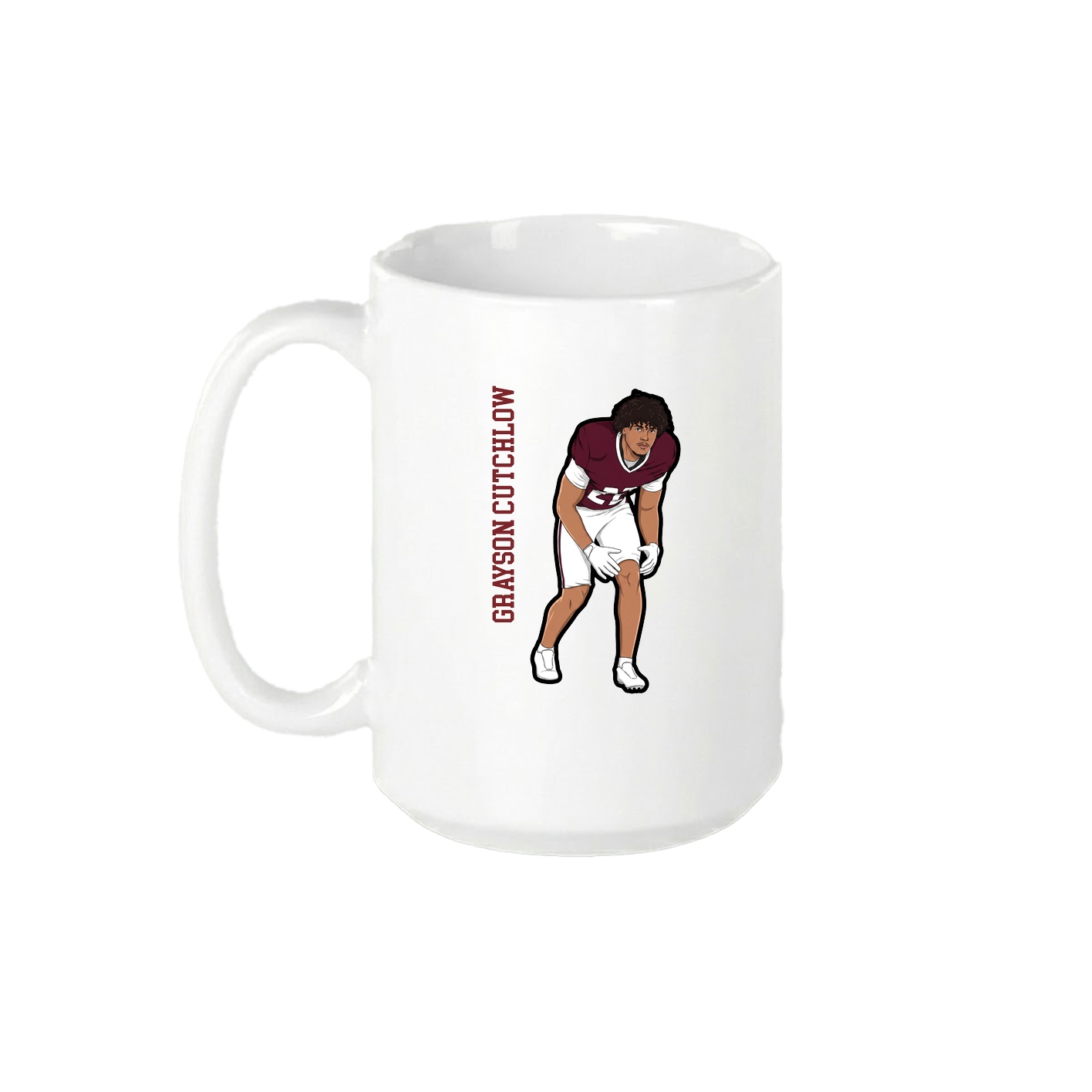 15oz Coffee Mug — Name Vertical in White