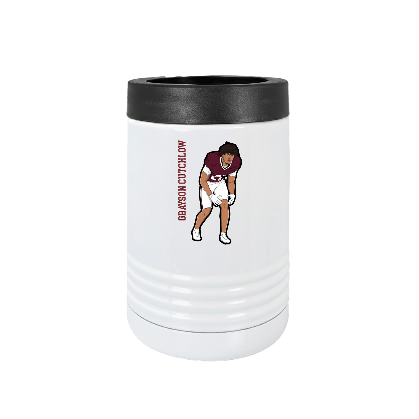 Beverage Holder — Name Vertical in White