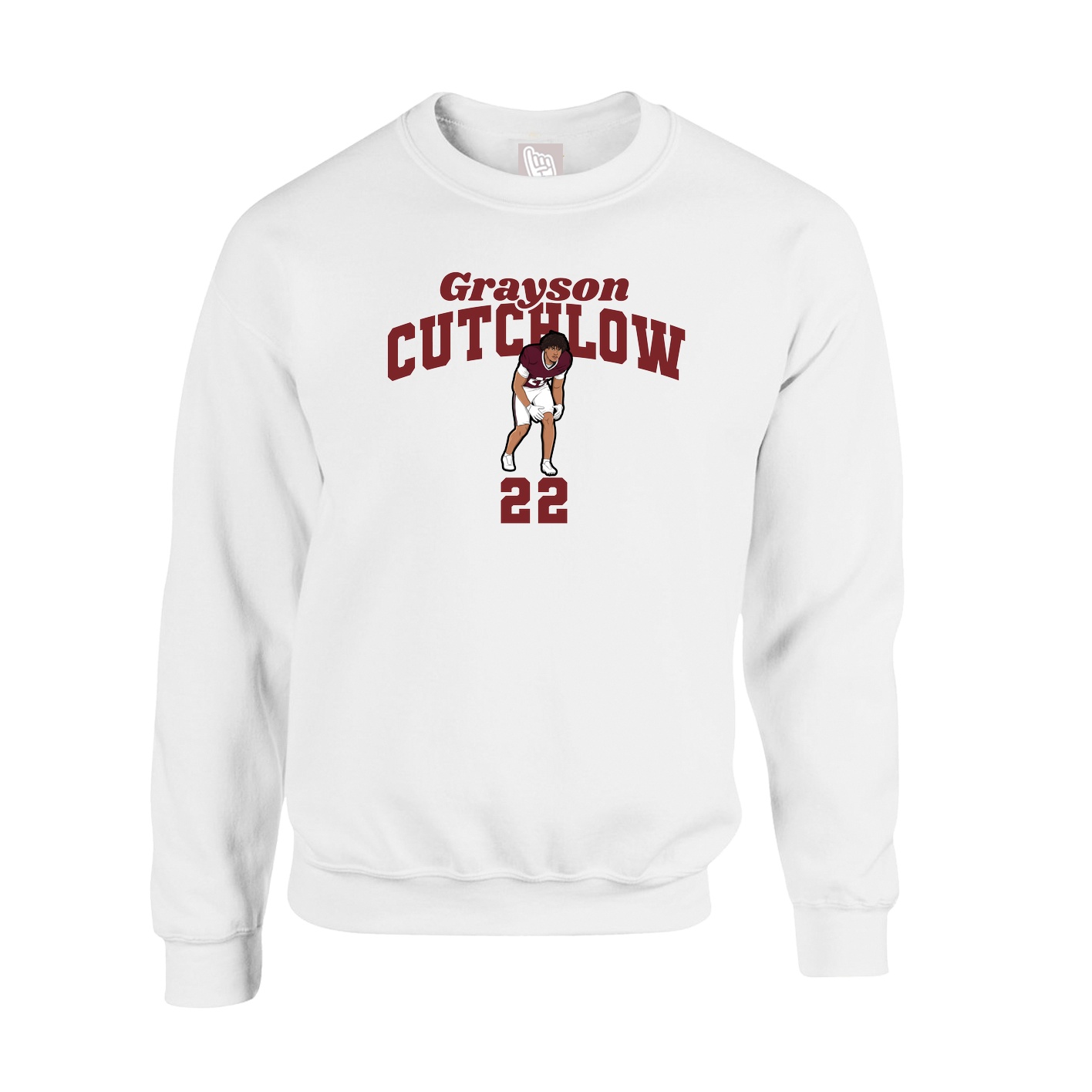 Fleece Crew — Signature Arch in White