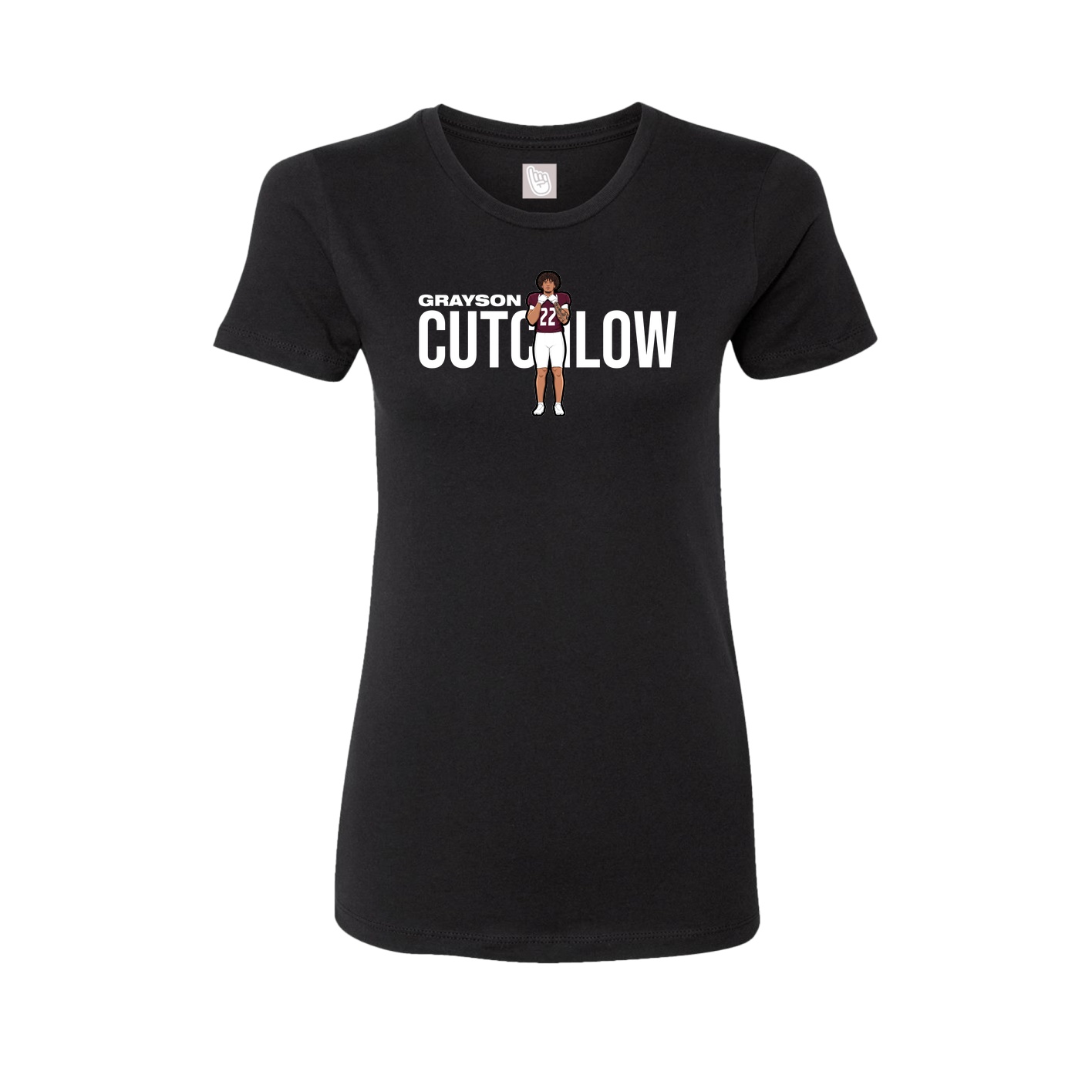 Fitted Women's Tee — Player Name in Black