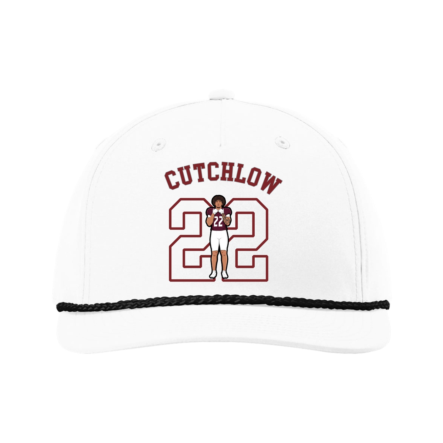 Five-Panel Classic Rope Cap — Shirsey Arch in White