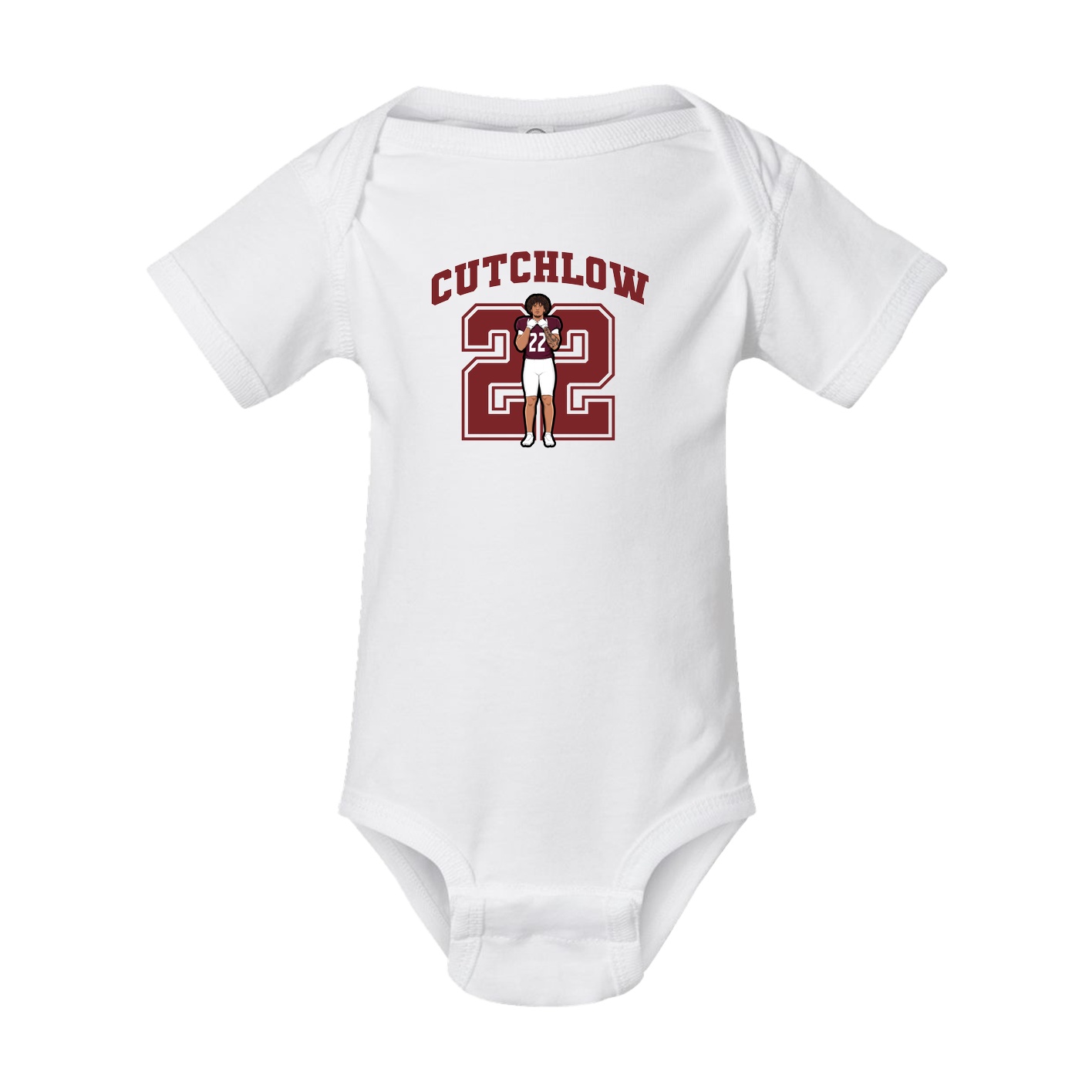 Baby Onesie — Number in White