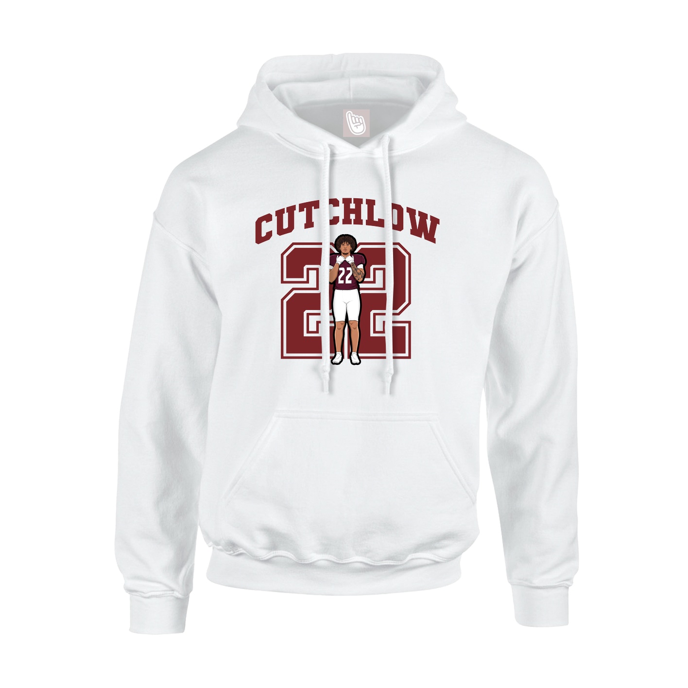 Youth Hoodie — Number in White