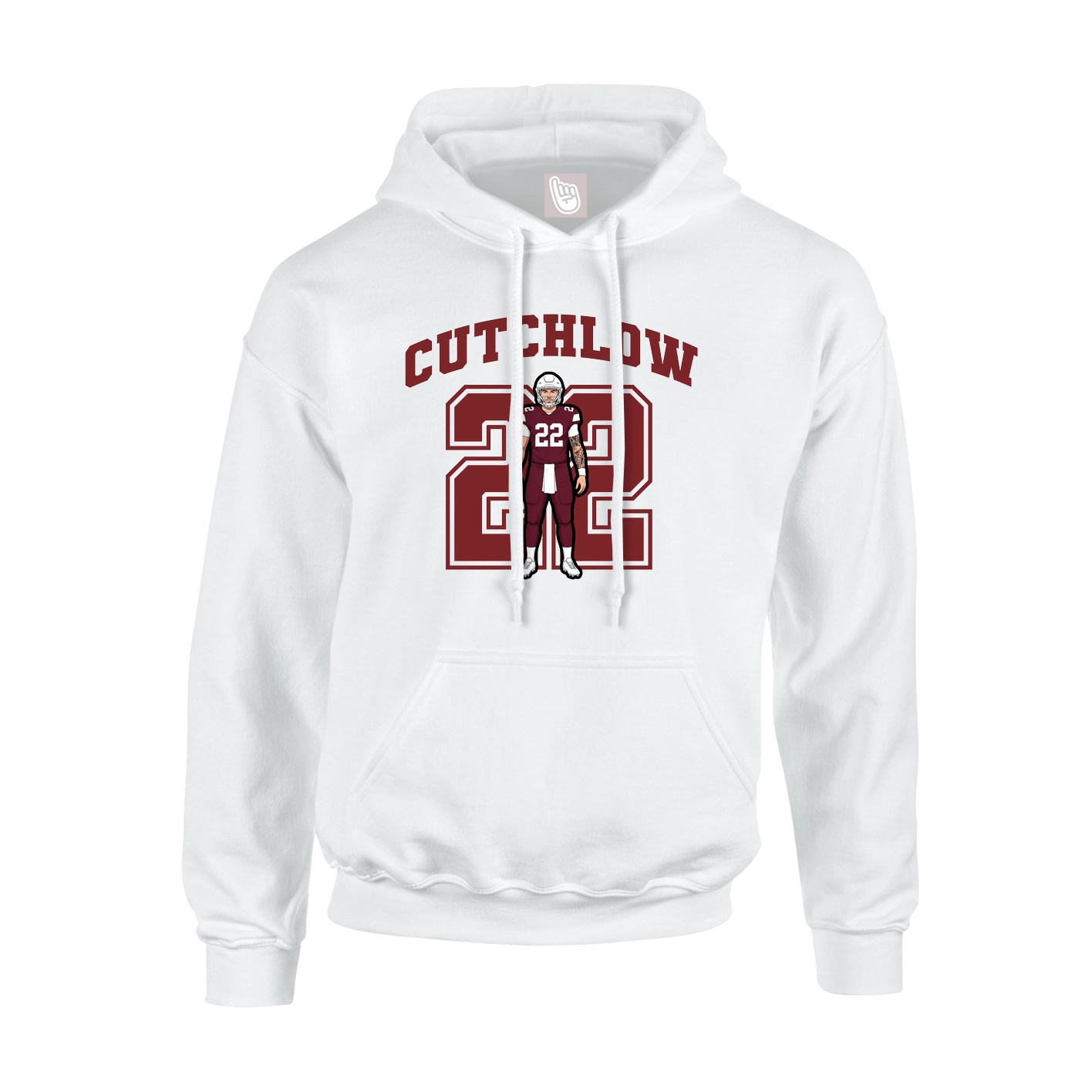 Hoodie — Number in White
