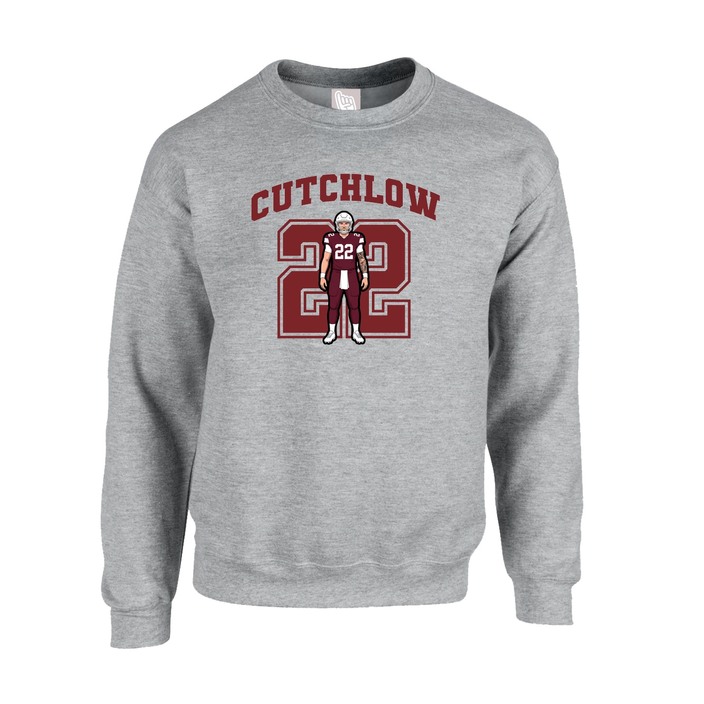 Fleece Crew — Number in Grey