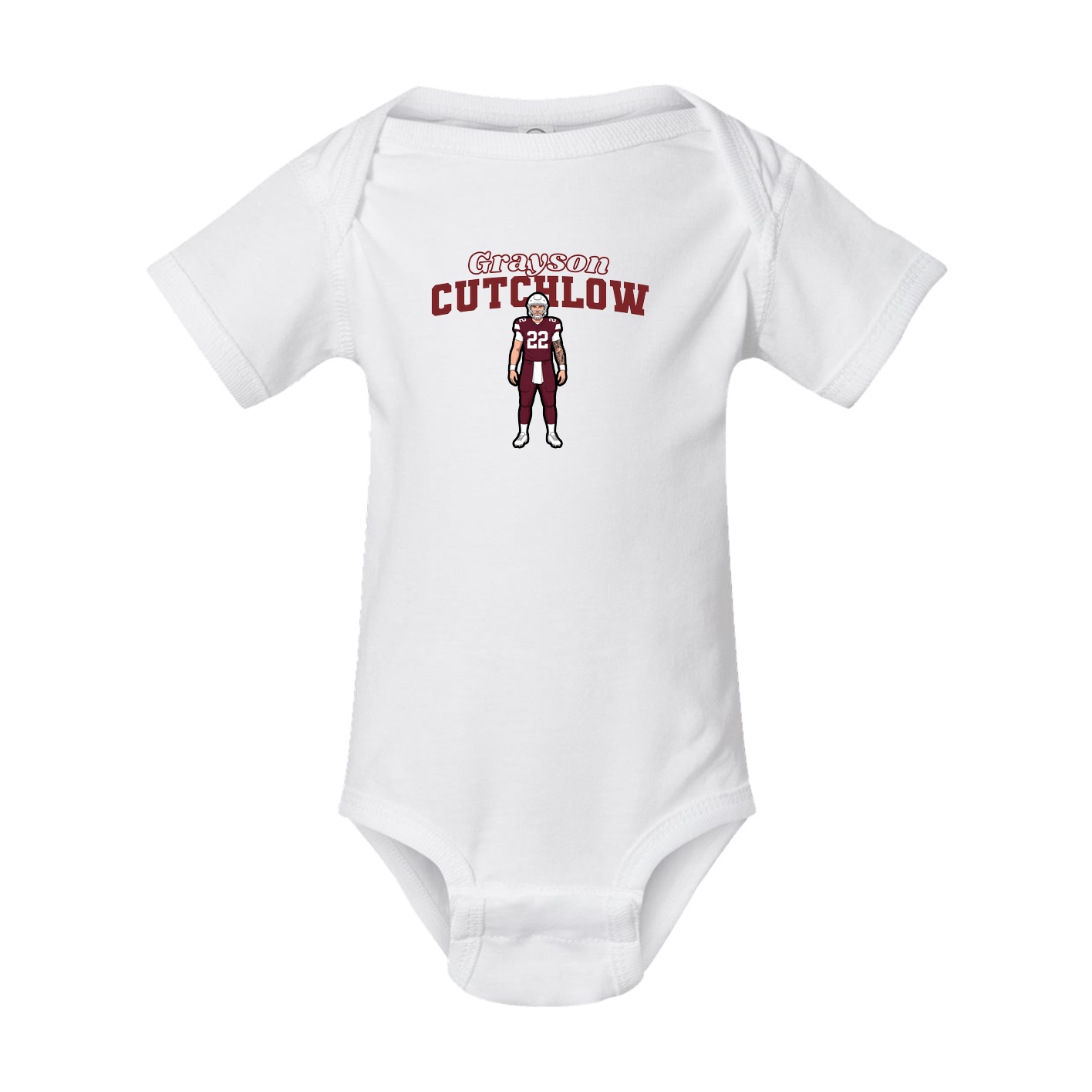 Baby Onesie — Name Arch in White