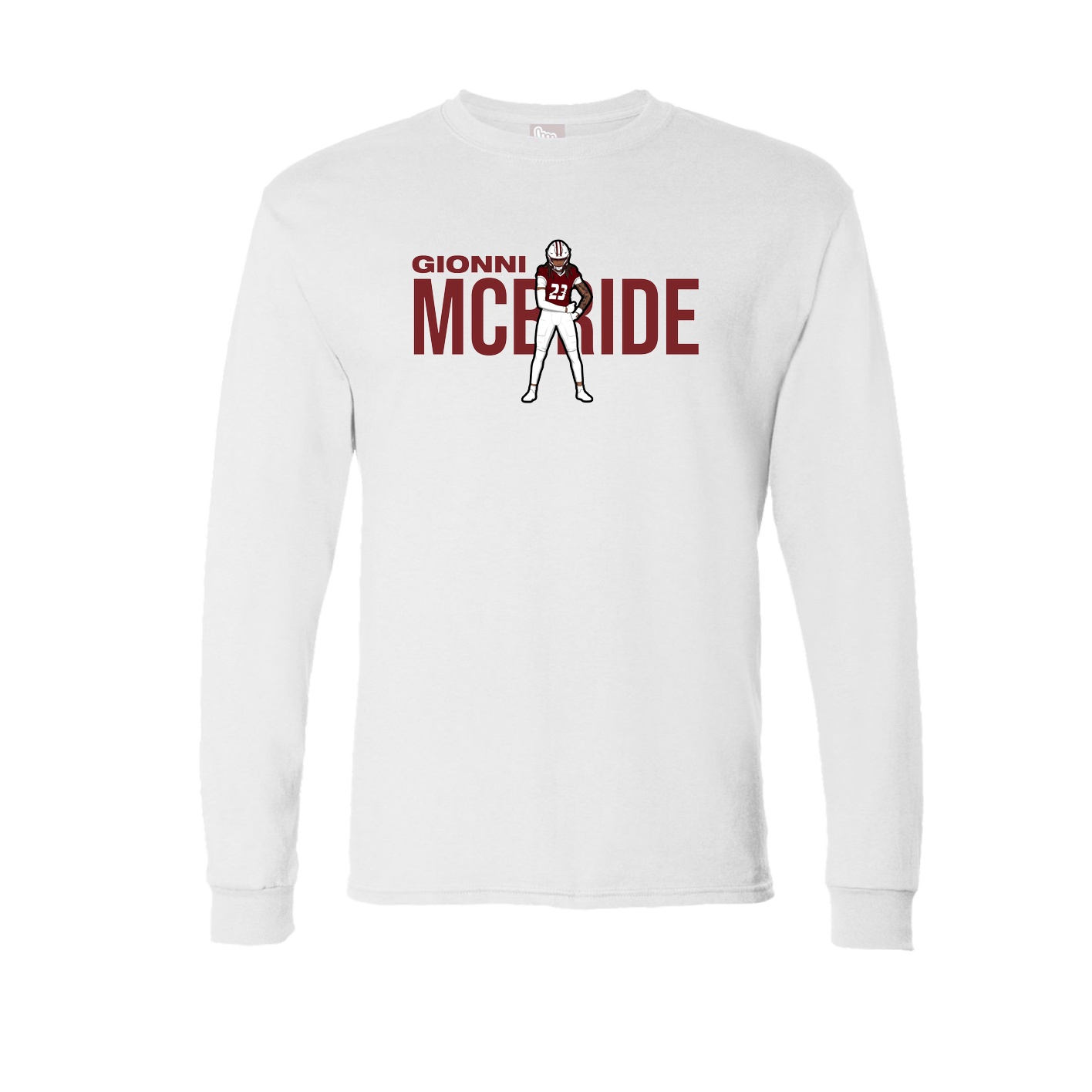 Long Sleeve Tee — Player Name in White