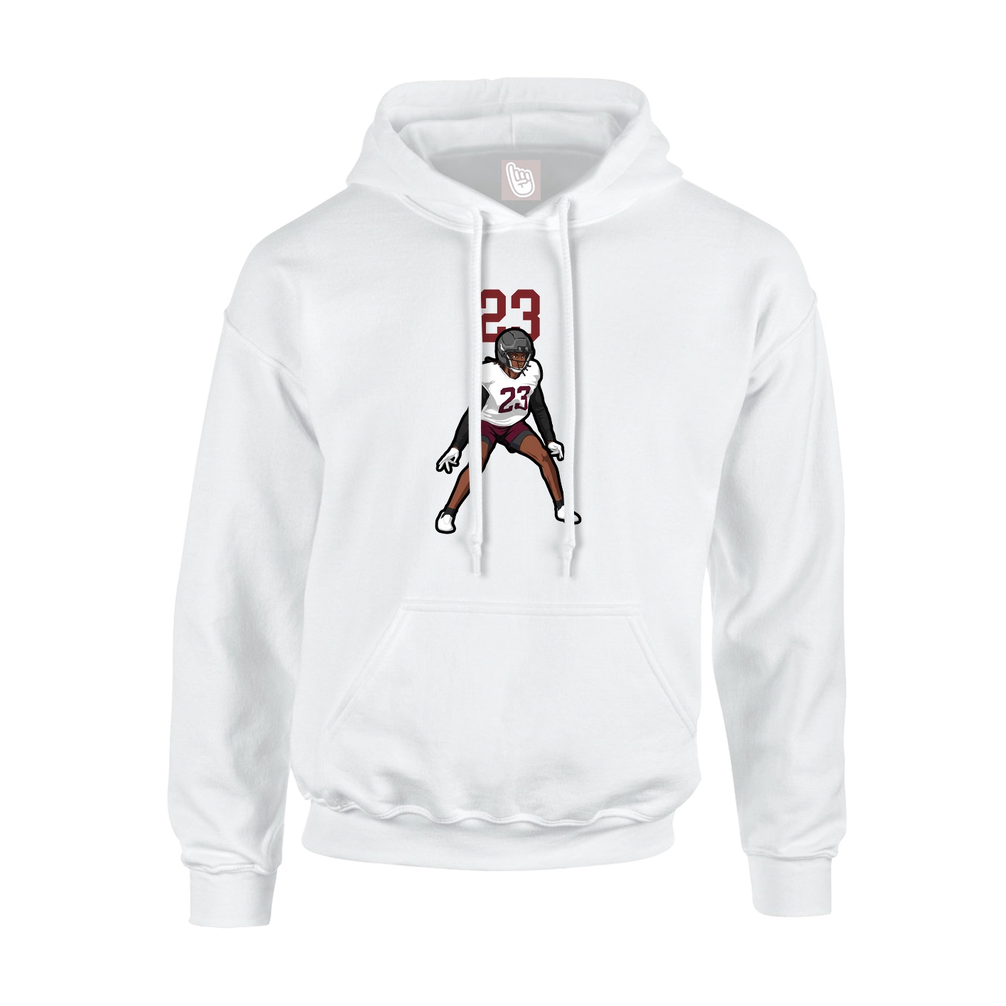 Youth Hoodie — Number Top in White
