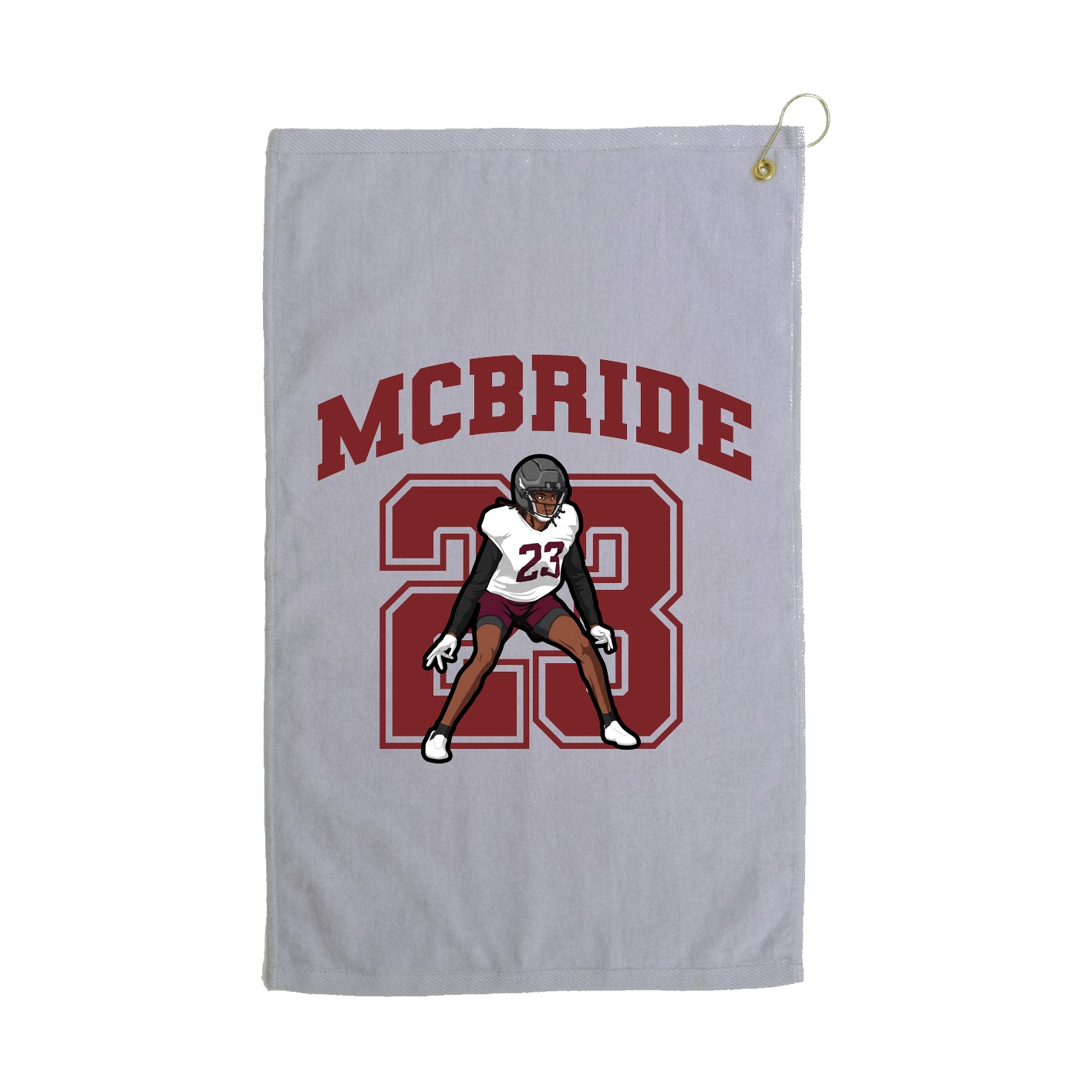 Golf Towel — Number in Grey
