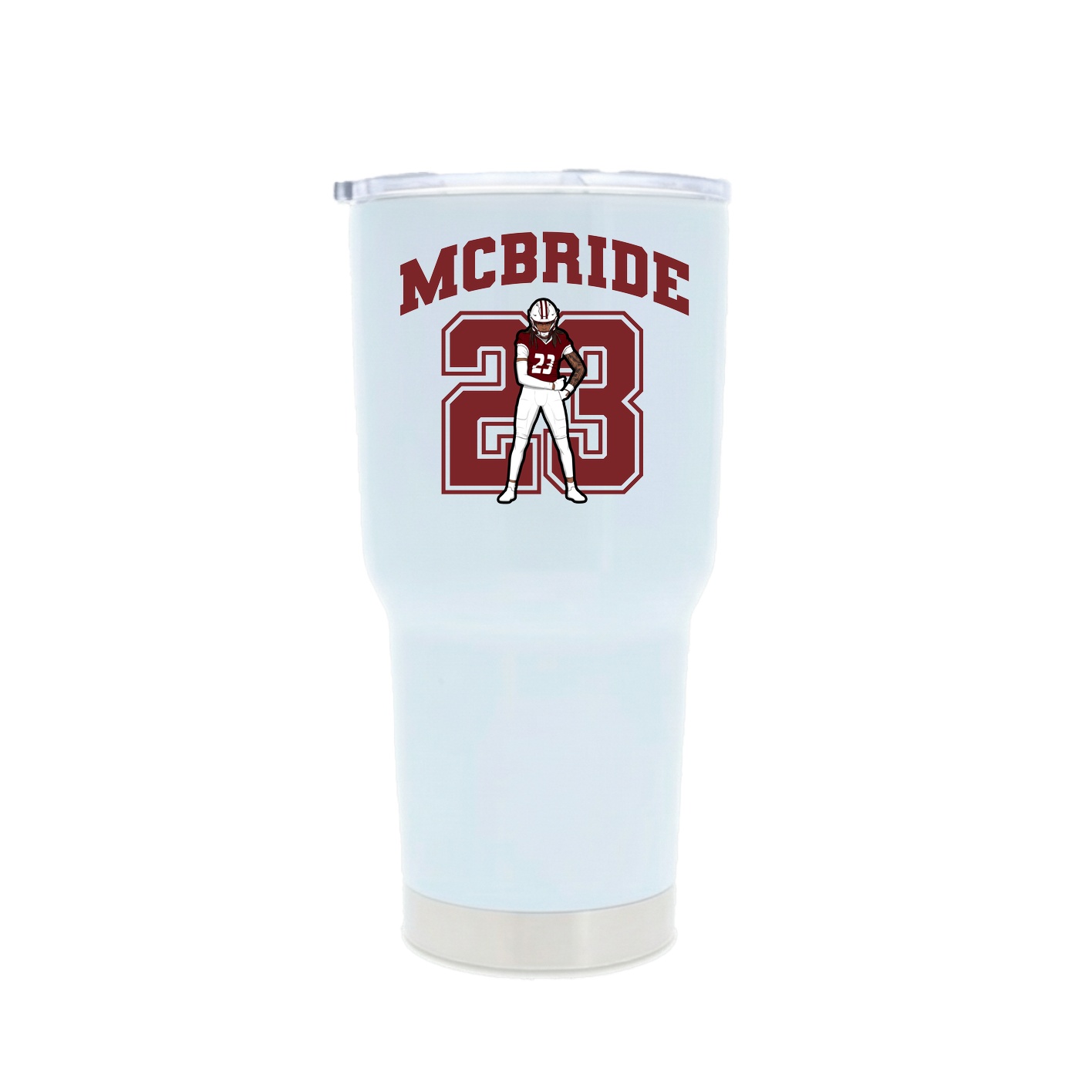 30oz Stainless Steel Tumbler — Number in White