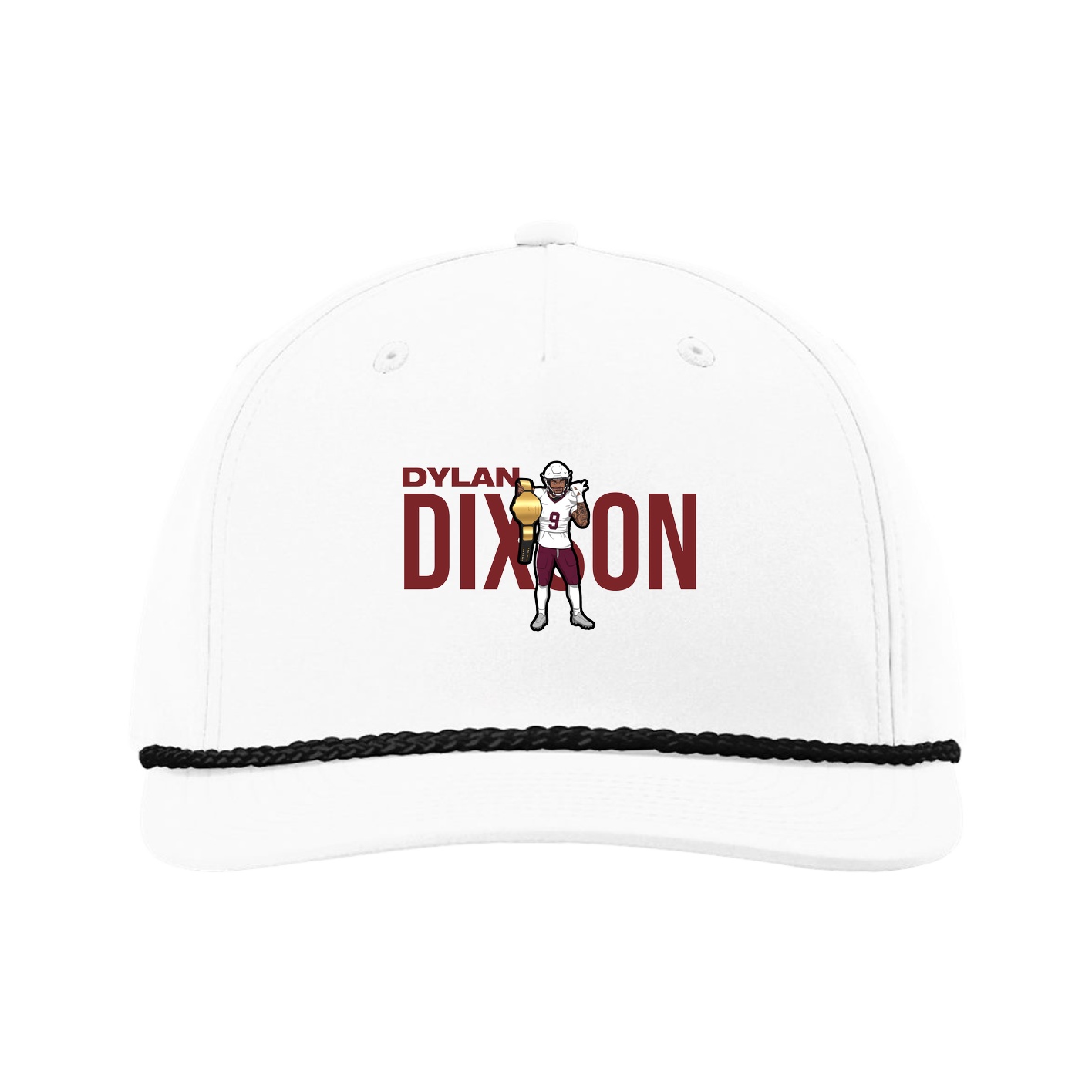 Five-Panel Classic Rope Cap — Player Name in White