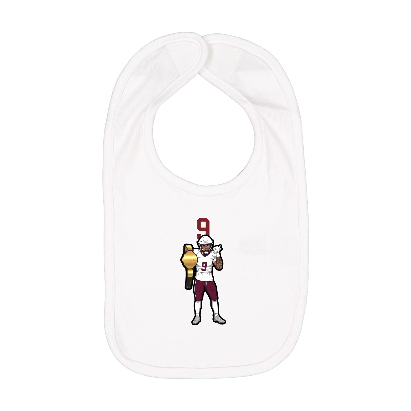 Infant Bib — Number Top in White