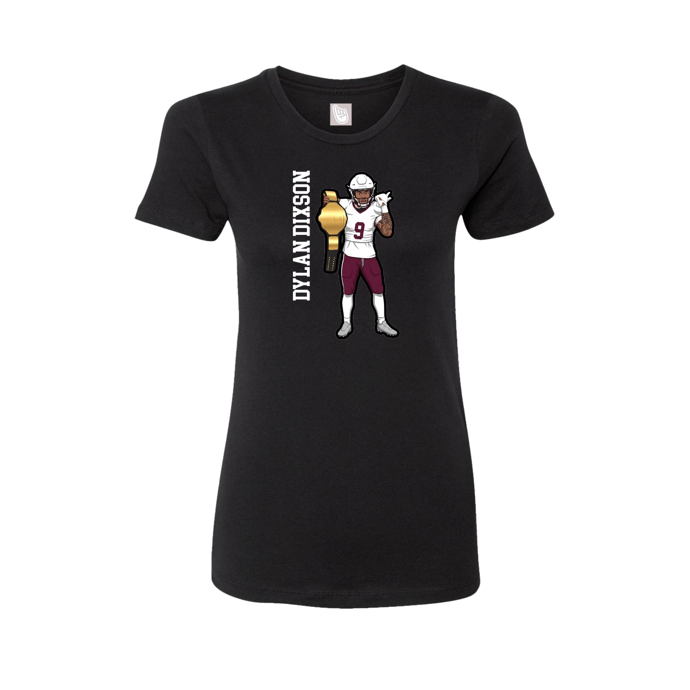 Fitted Women's Tee — Name Vertical in Black
