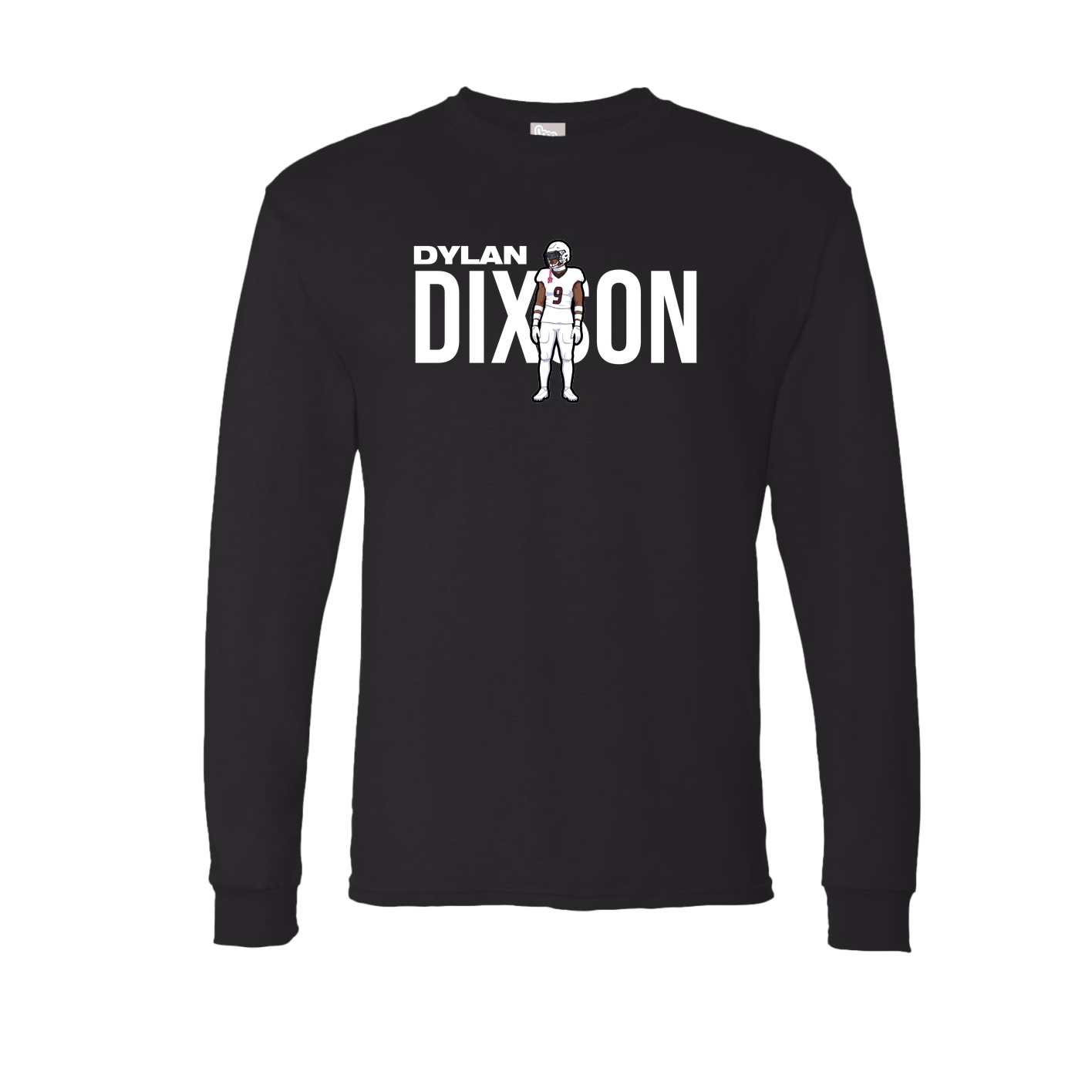 Long Sleeve Tee — Player Name in Black