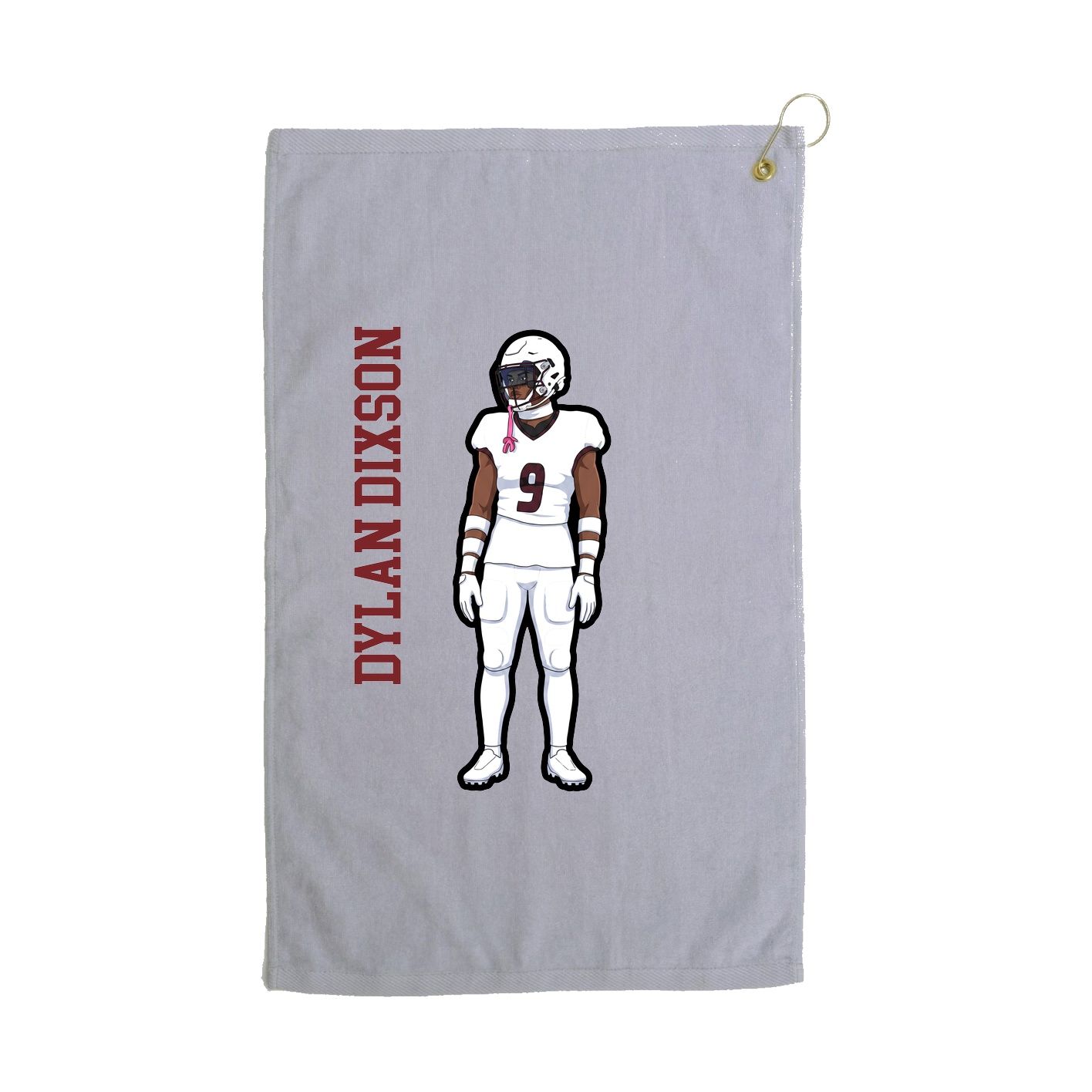 Golf Towel — Name Vertical in Grey