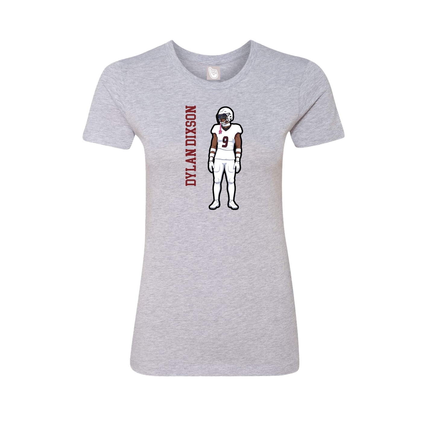 Fitted Women's Tee — Name Vertical in Grey